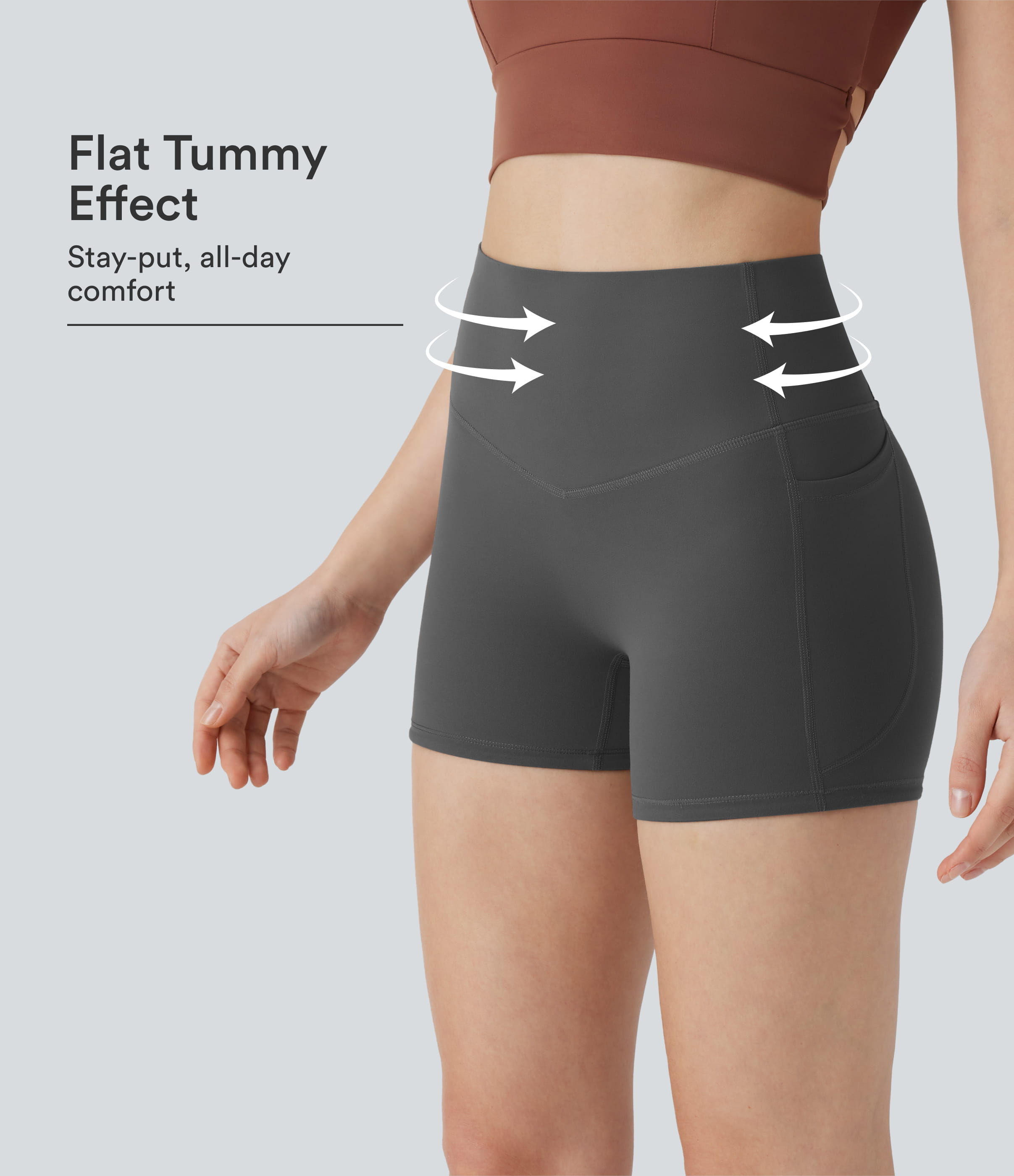 Halara UltraSculpt™ High Waisted Tummy Control Pocket Shaping Training Biker Shorts 3''