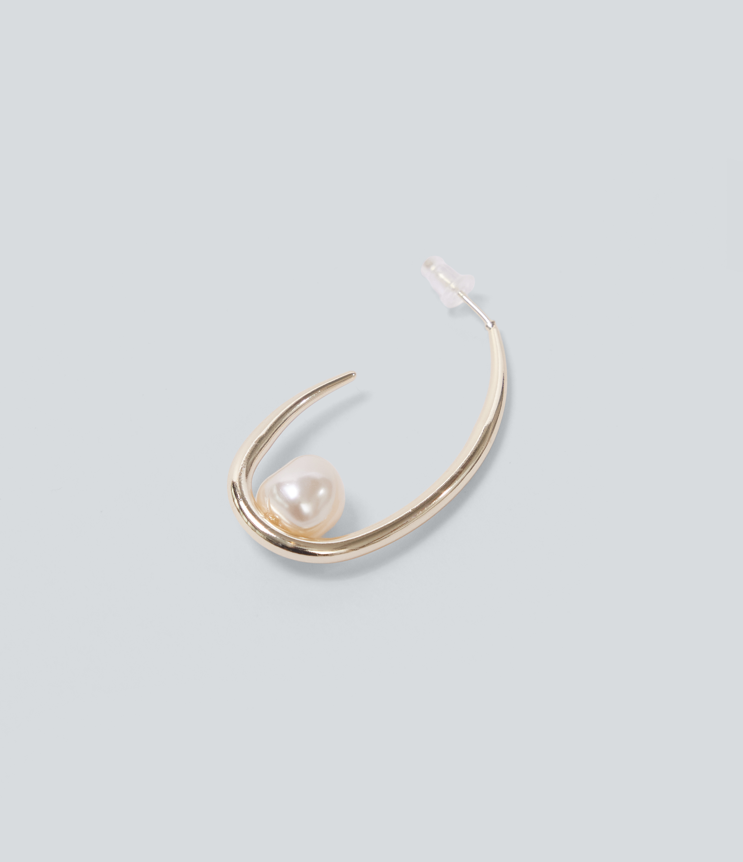 Gold Geo Pearl Earrings / 2