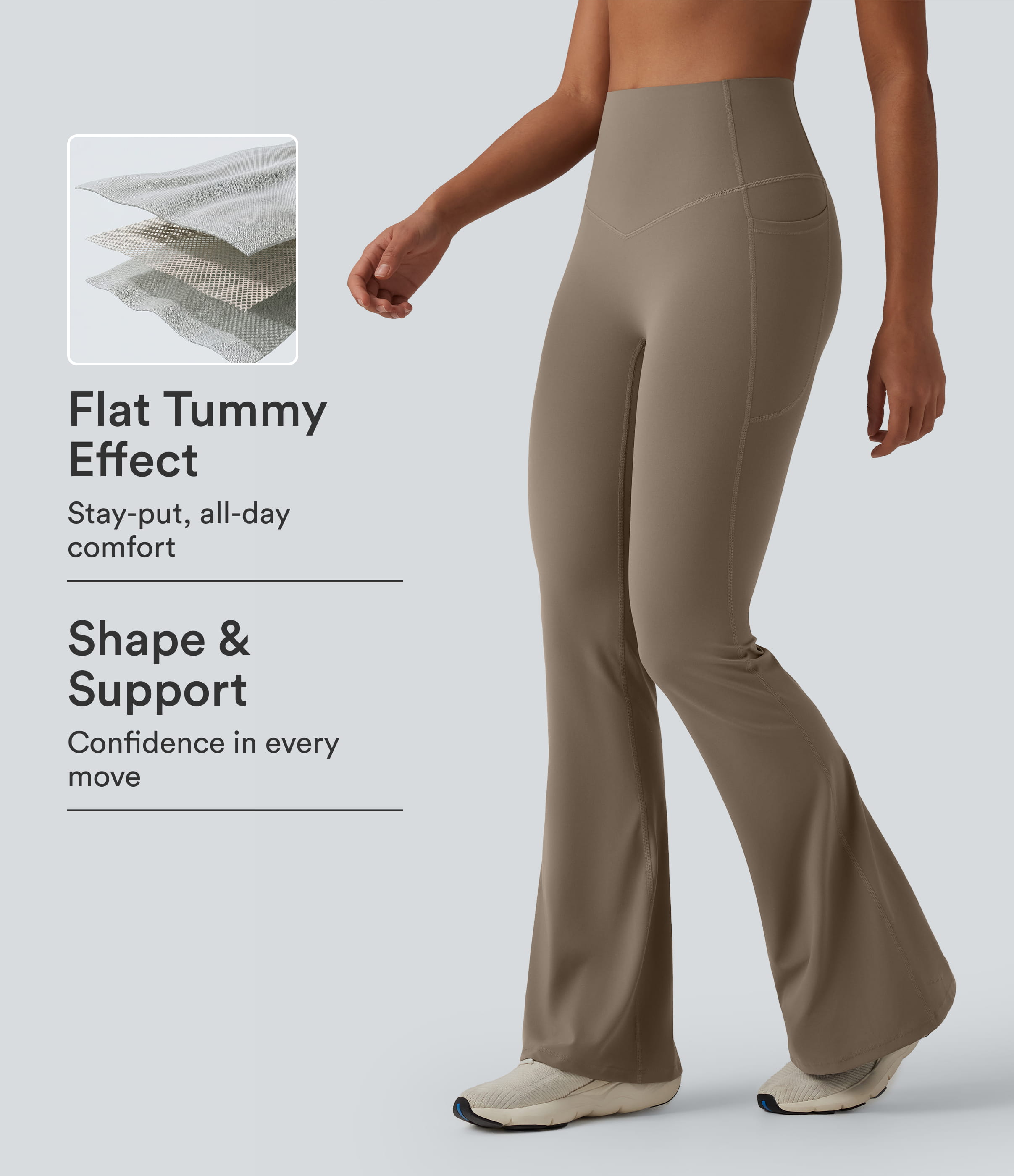Halara UltraSculpt™ High Waisted Tummy Control Flare Yoga Leggings with Pockets