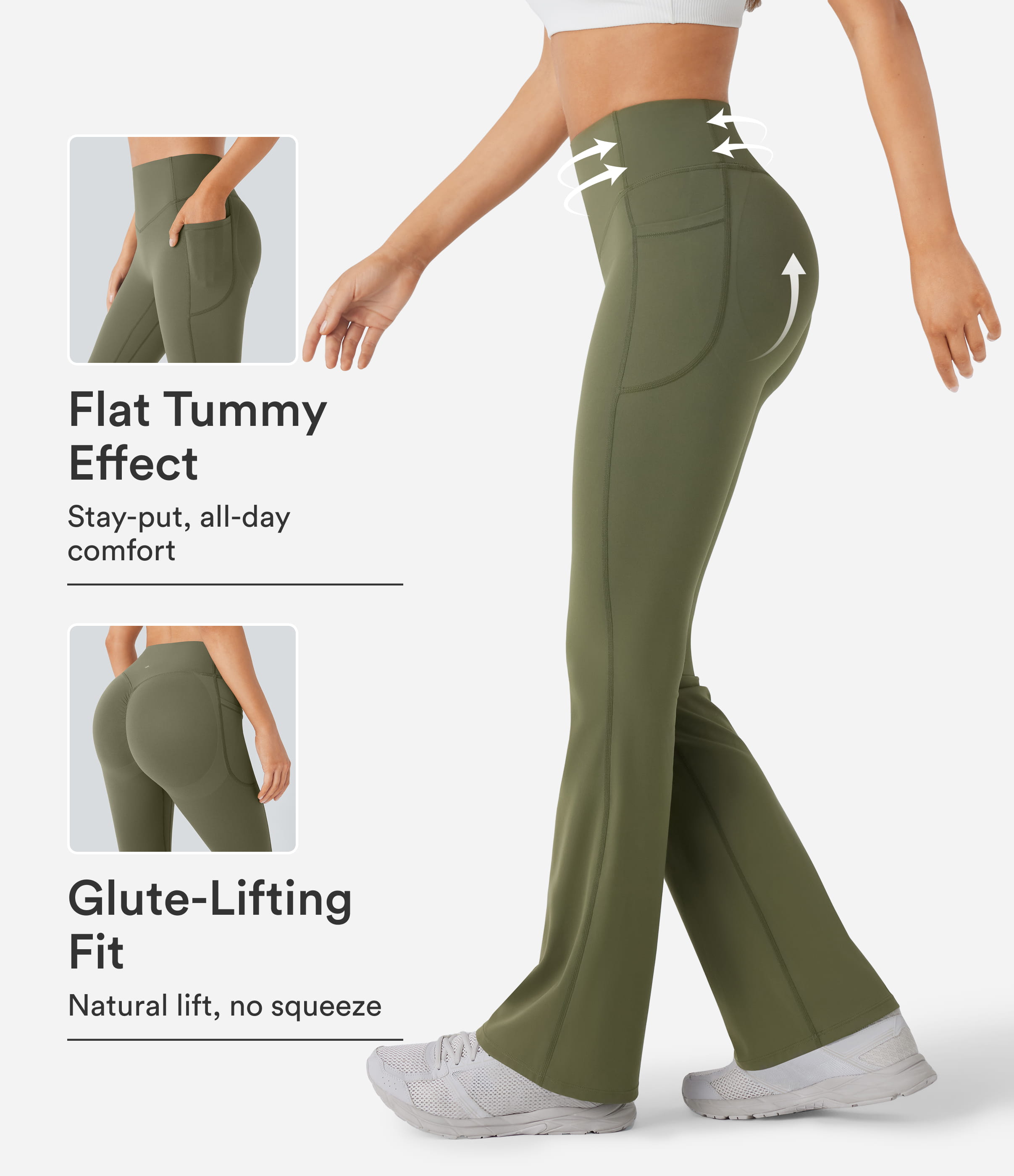 Halara UltraSculpt™ High Waisted Scrunch Butt Lifting Tummy Control Pocket Shaping Yoga Bootcut Leggings