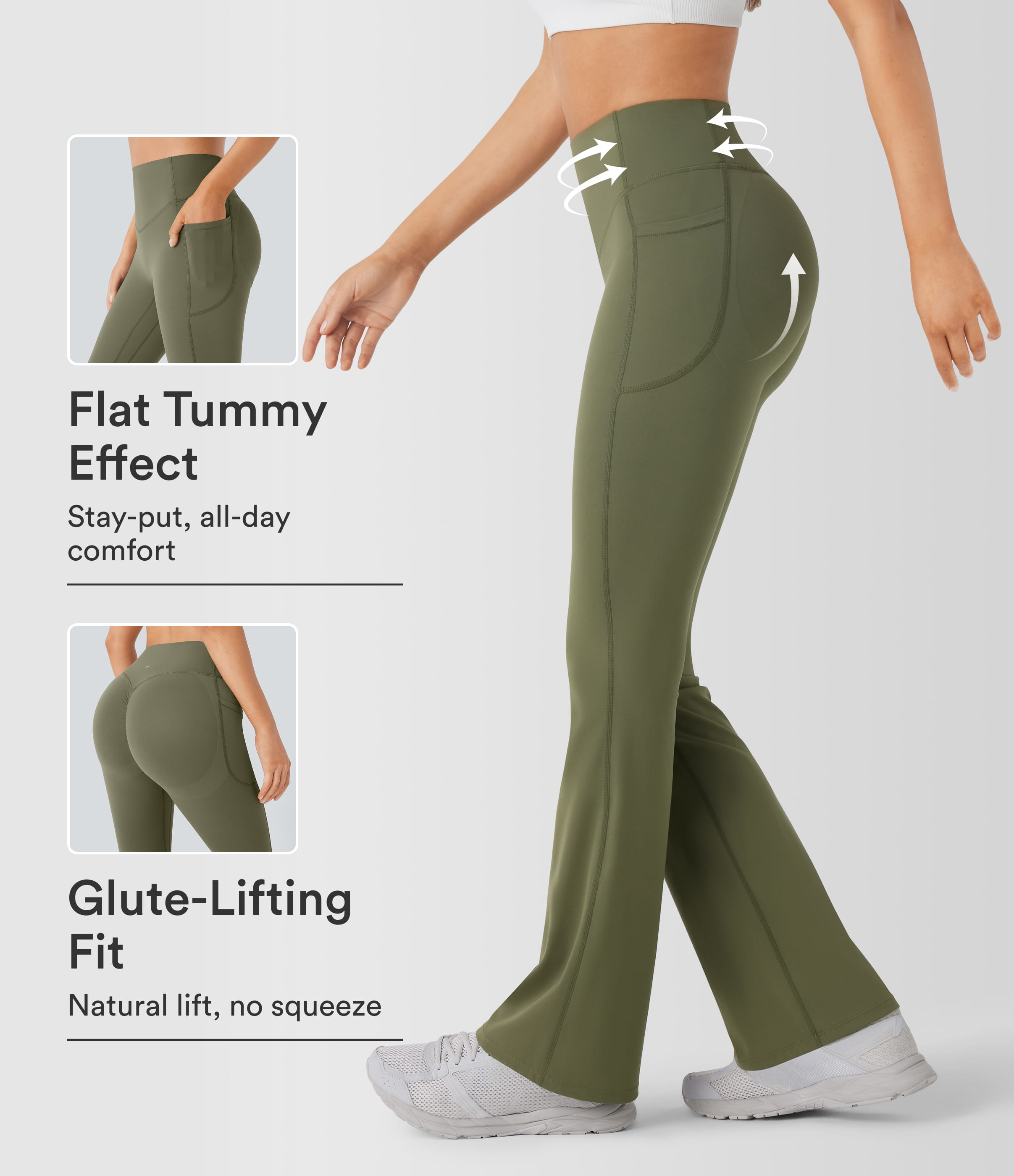 Halara UltraSculpt™ High Waisted Scrunch Butt Lifting Tummy Control Pocket Shaping Yoga Bootcut Leggings
