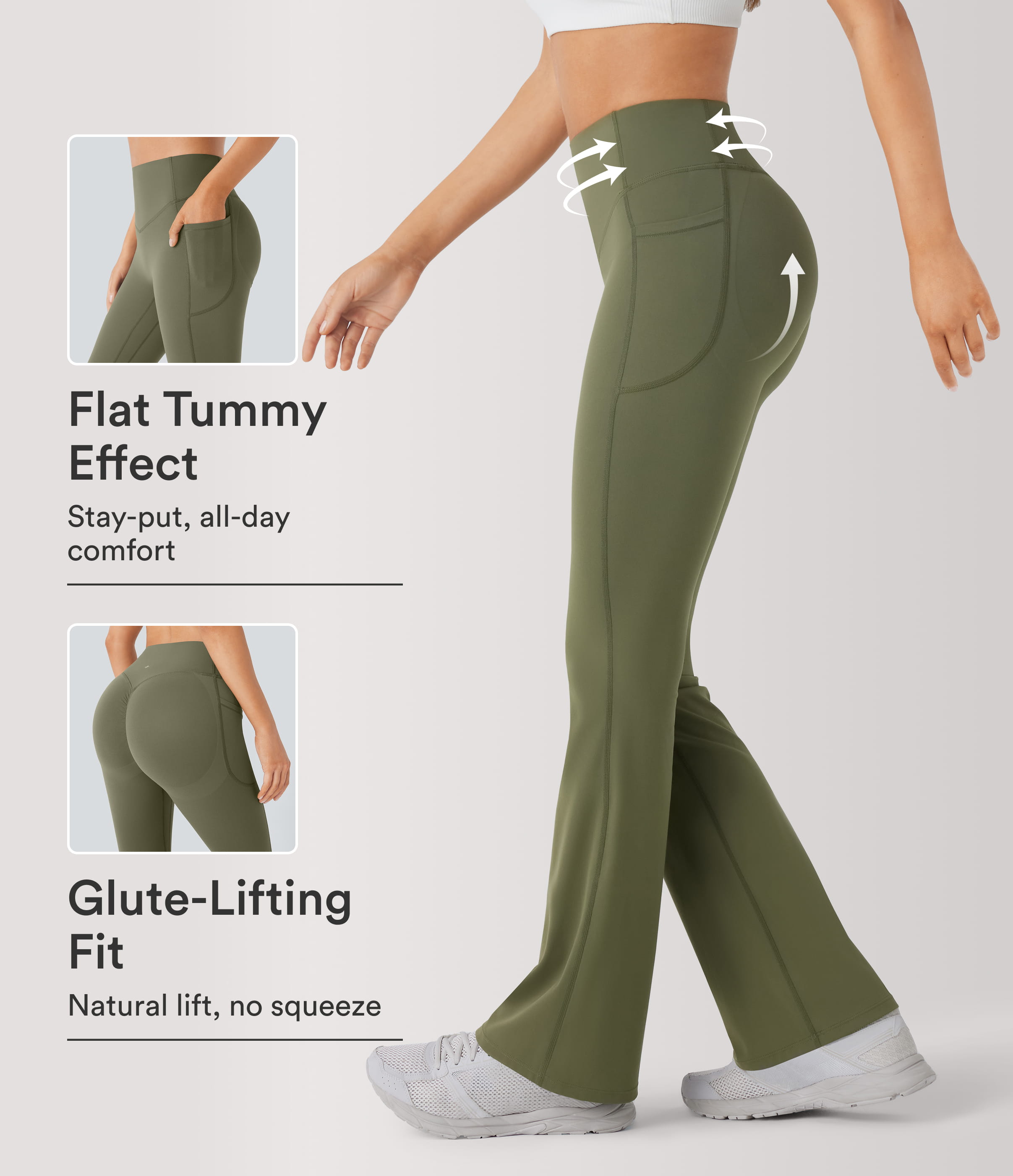 Halara UltraSculpt™ High Waisted Scrunch Butt Lifting Tummy Control Pocket Shaping Yoga Bootcut Leggings