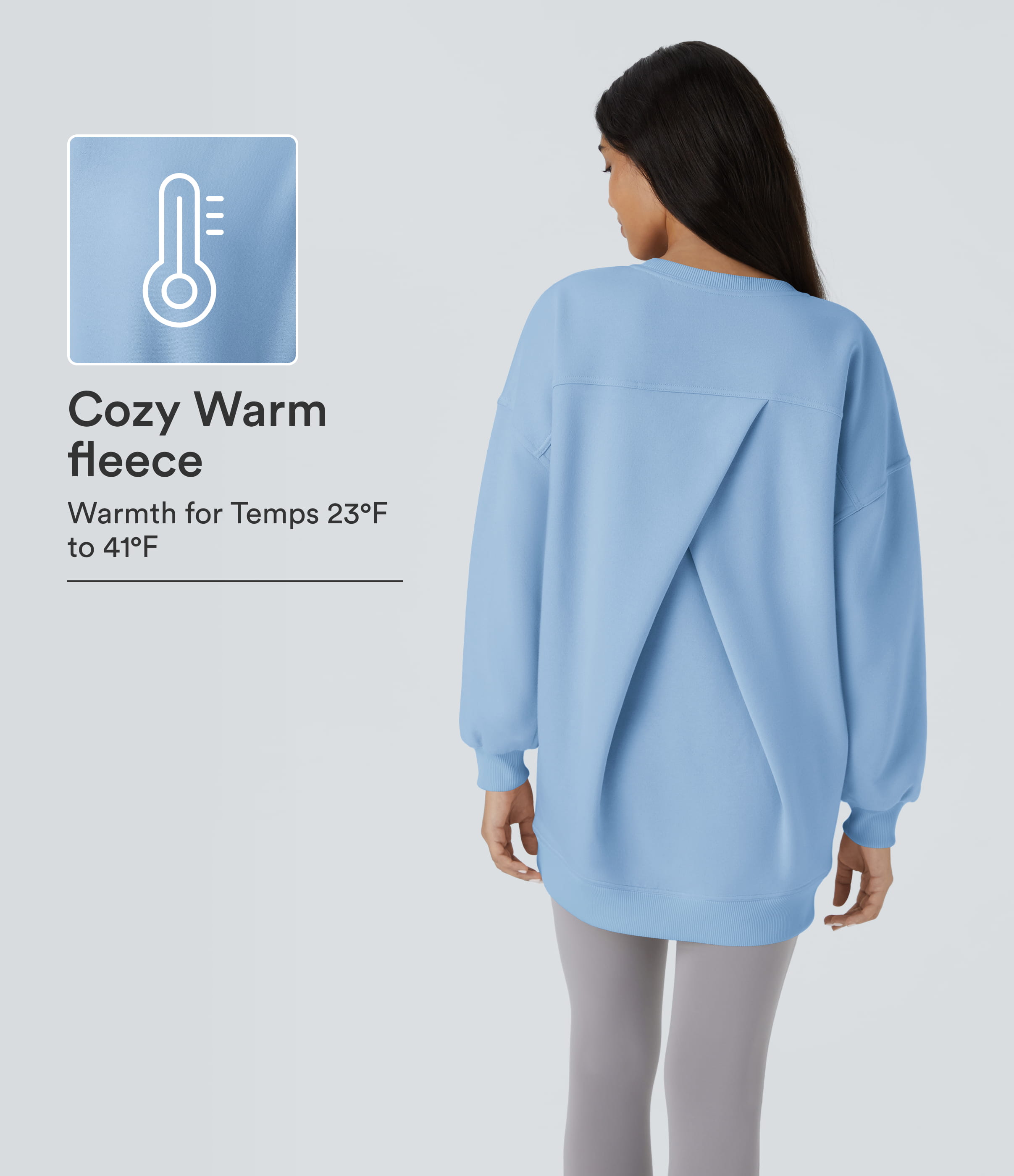 Sudadera casual de cuello redondo, manga larga y bolsillo, de ajuste holgado y polar