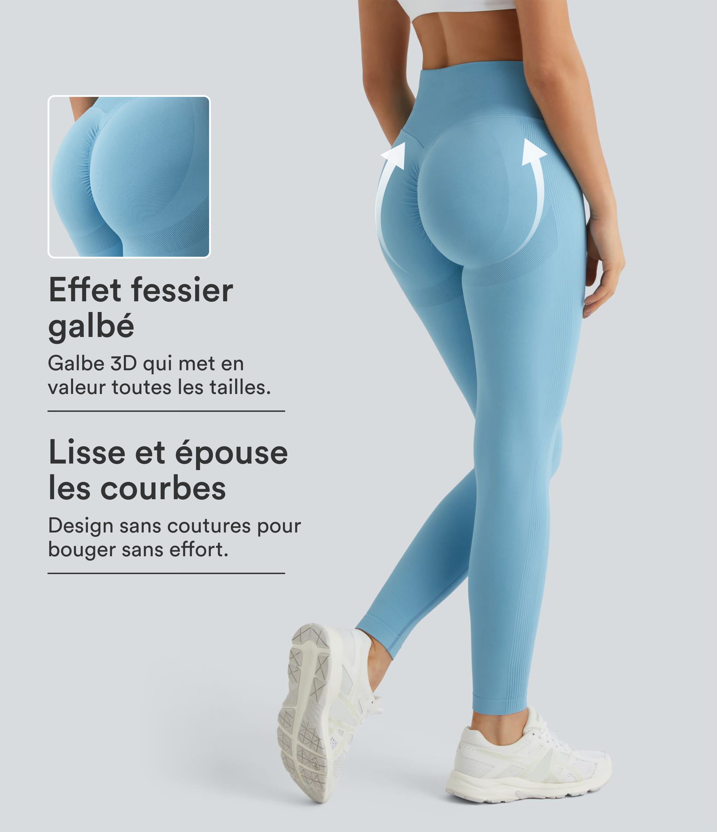 Legging push-up taille haute froncé sans couture OneForm Seamless Flow