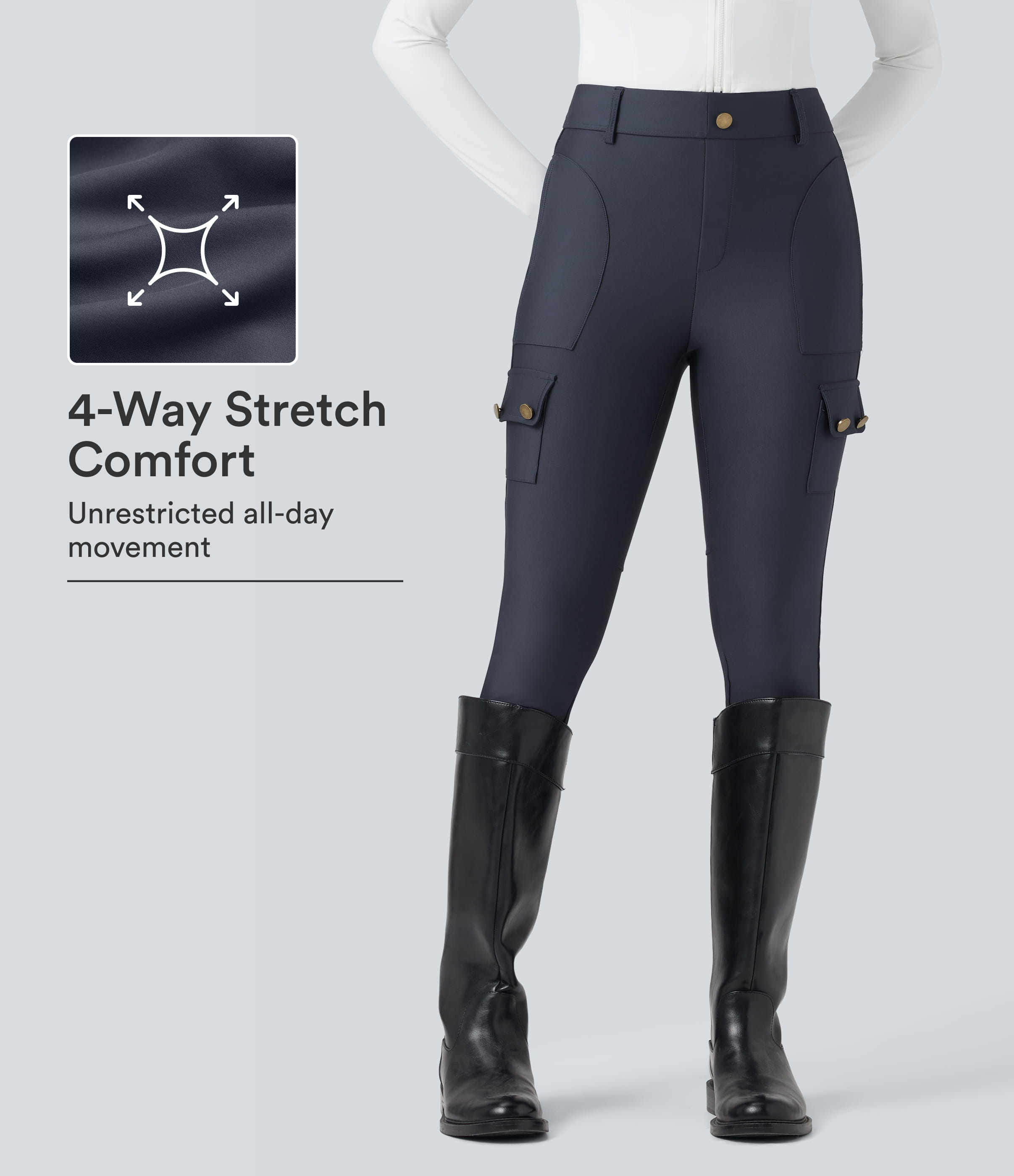 High Waisted Sheen 7/8 Leggings with Pockets