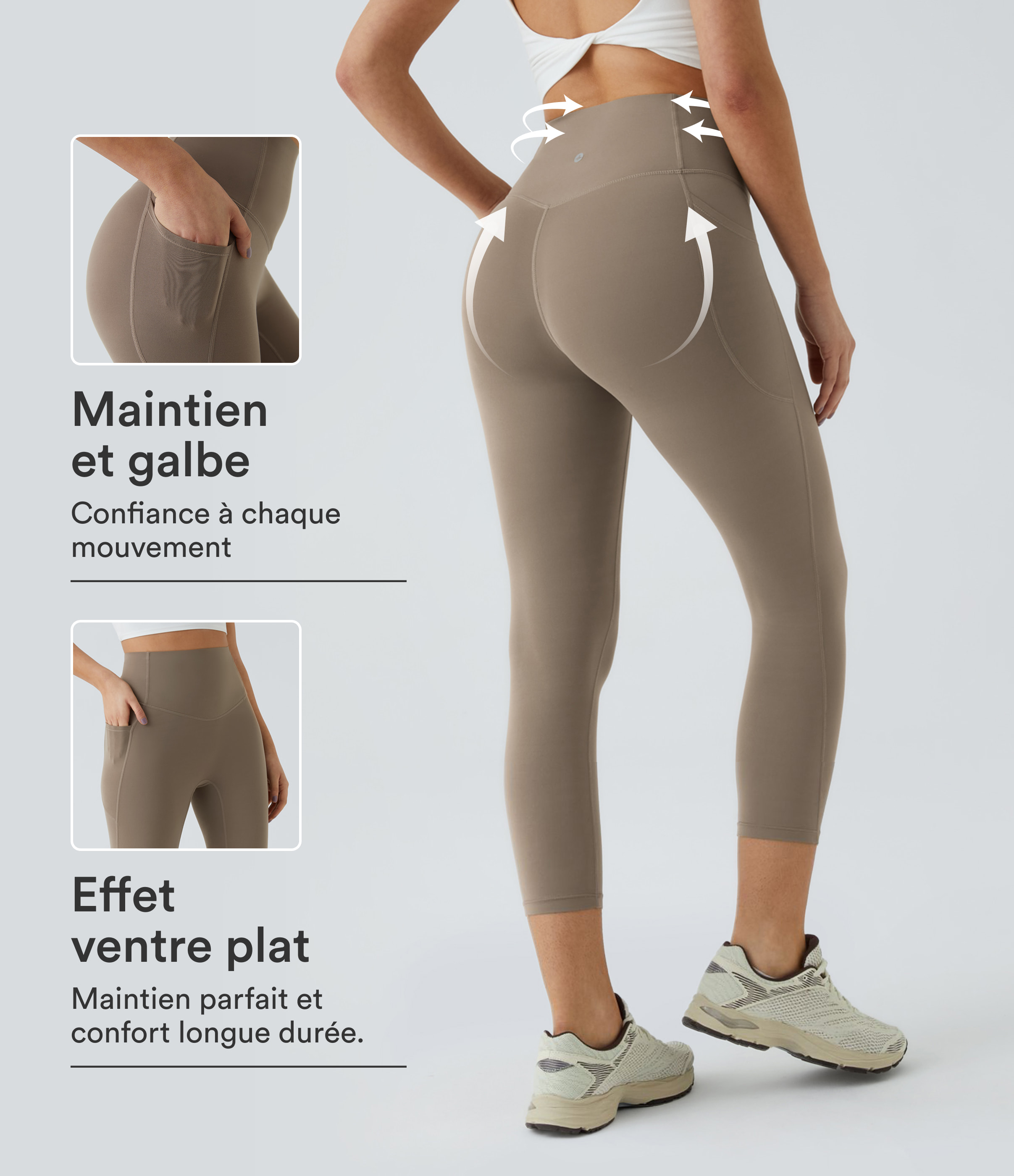 Halara UltraSculpt™ SoCinched leggings de entrenamiento de talle alto, con efecto moldeador en el abdomen y bolsillos