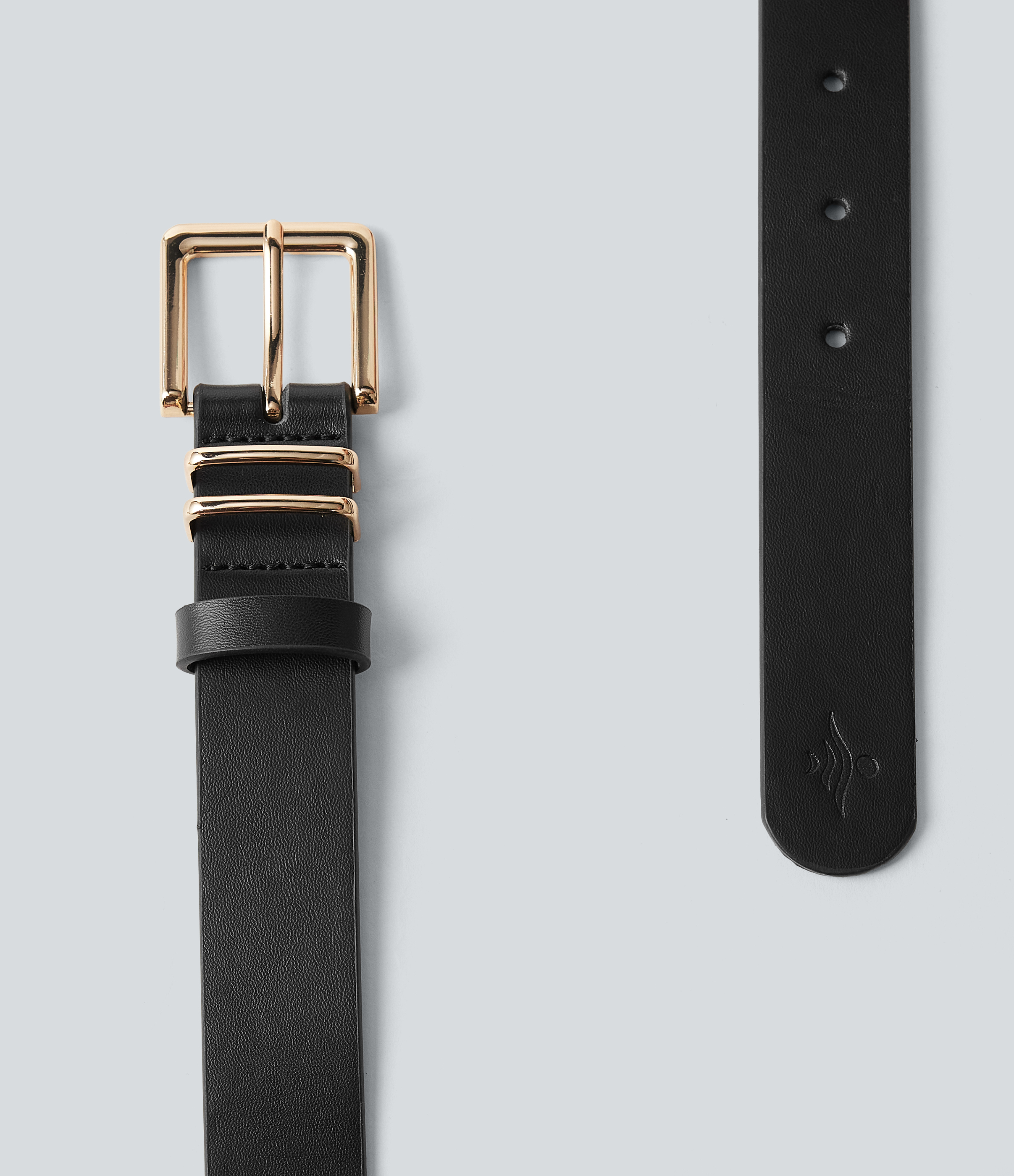 Black Square Metal Buckle Belt / 2