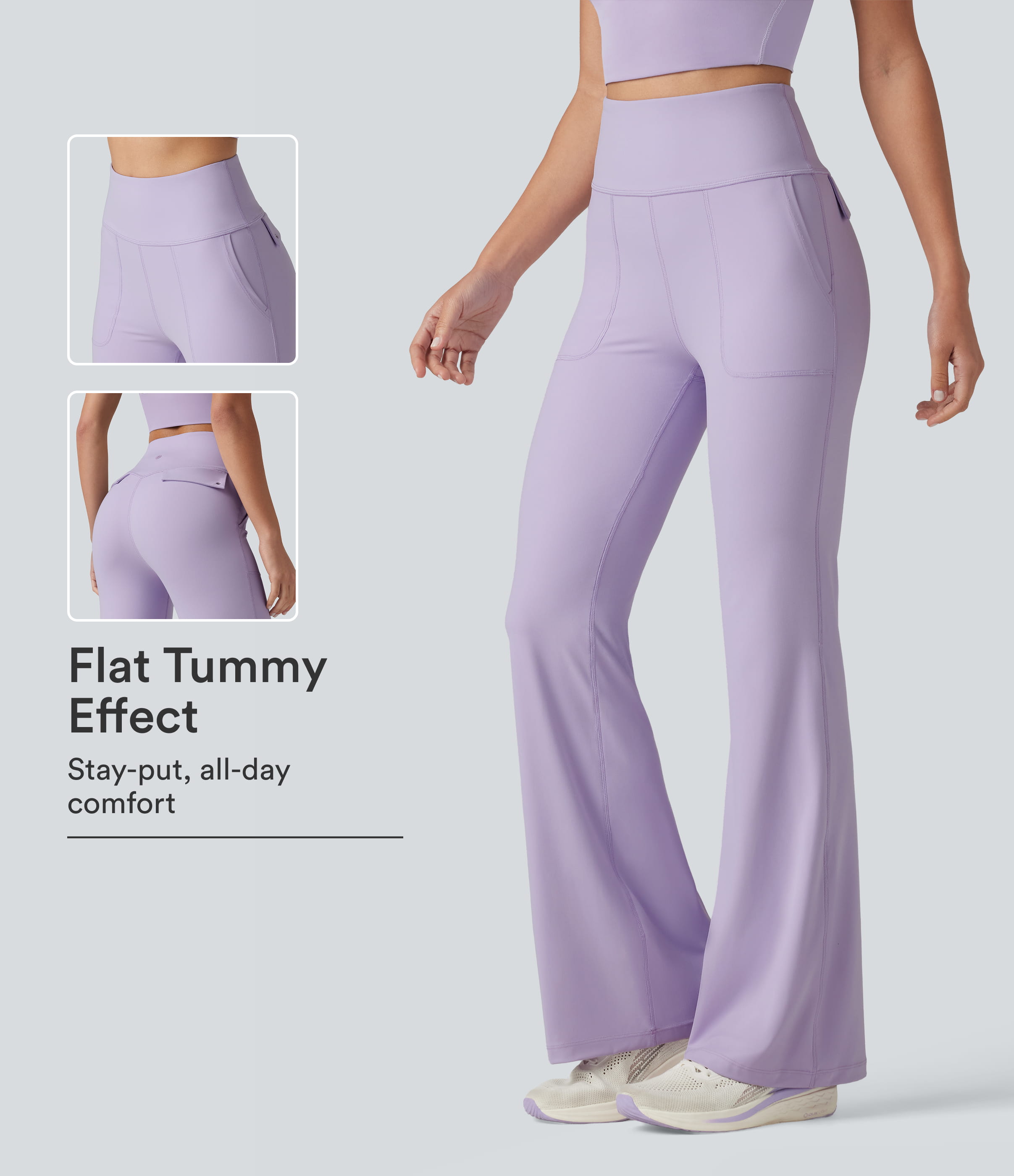 Halara UltraSculpt™ High Waisted Tummy Control Casual Flare Leggings with Pockets