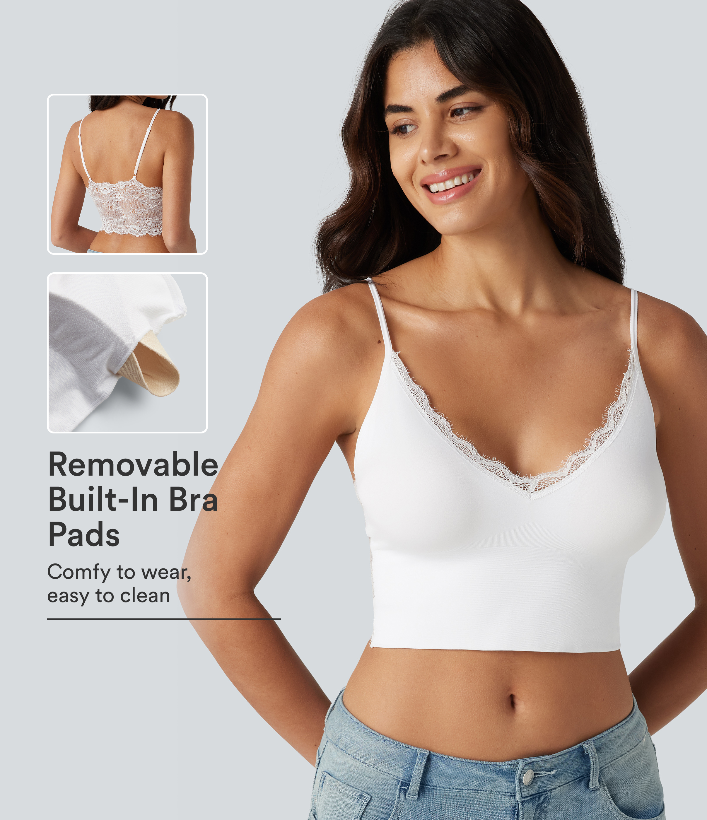 OneForm Seamless Flow Low Support Contrast Lace Casual Sports Bra