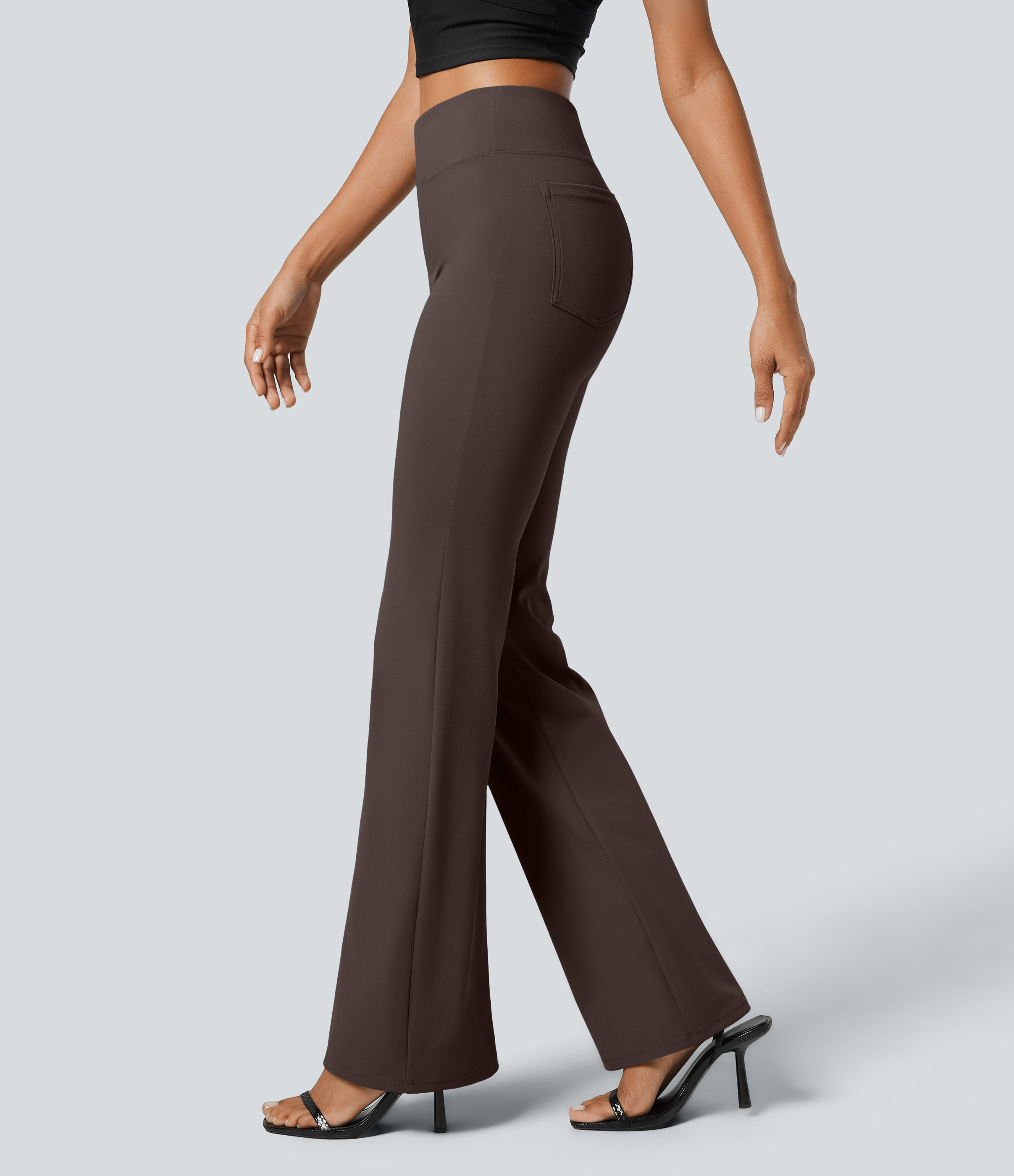 Halara Flex™ High Waisted Back Side Pocket Slight Flare Work Trousers