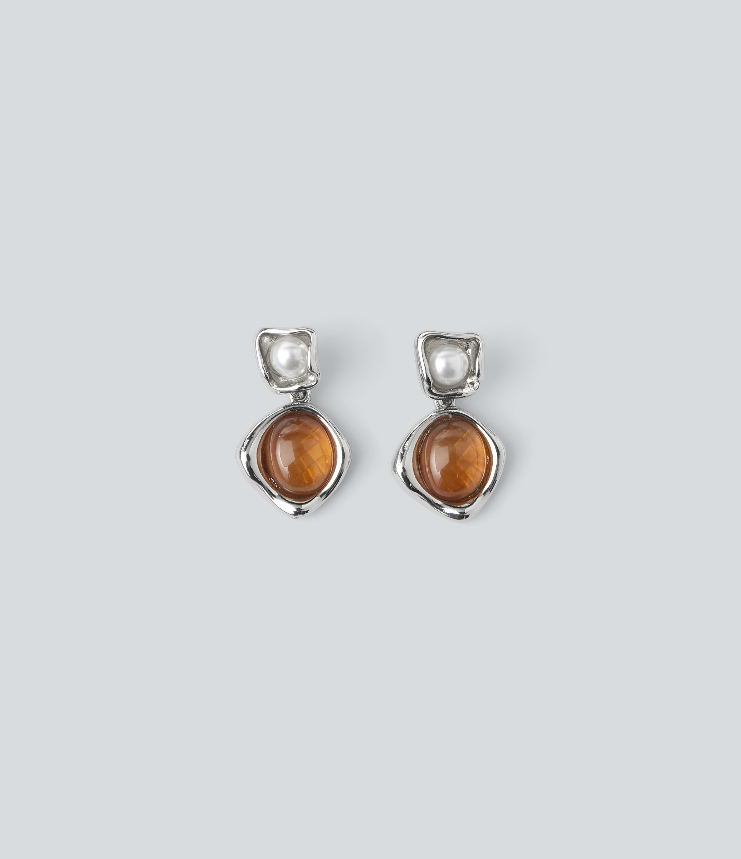 Alloy & Acrylic Pearl Electroplated Earrings