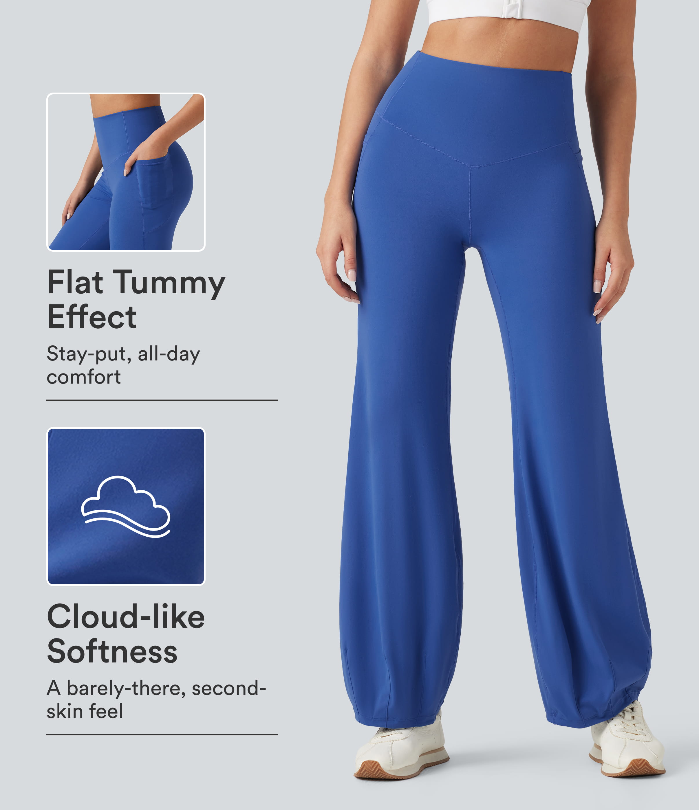 SoftlyZero™ High Waisted Tummy Control Dance Balloon Pants with Pockets-UPF50+