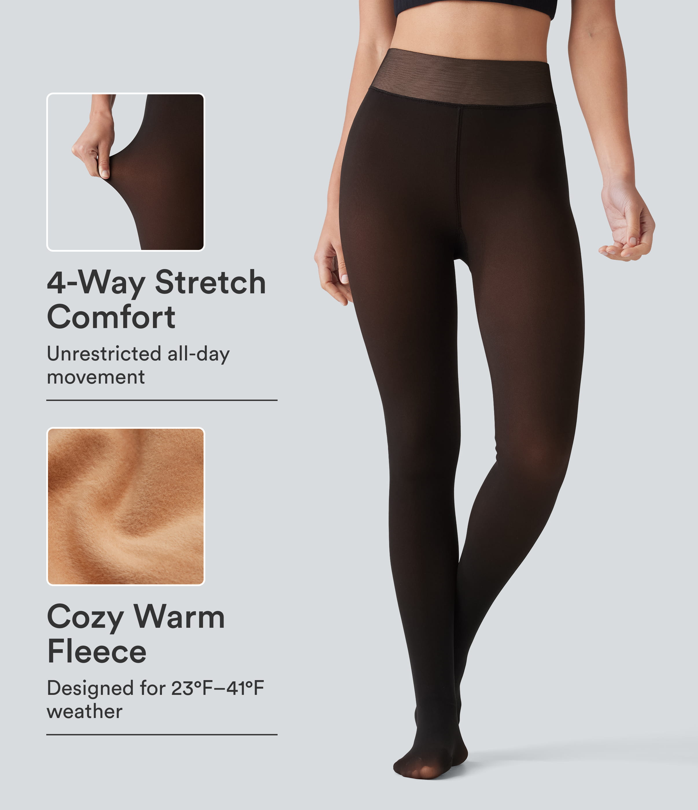 Freizeitleggings aus Fleece mit mittelhohem Bund