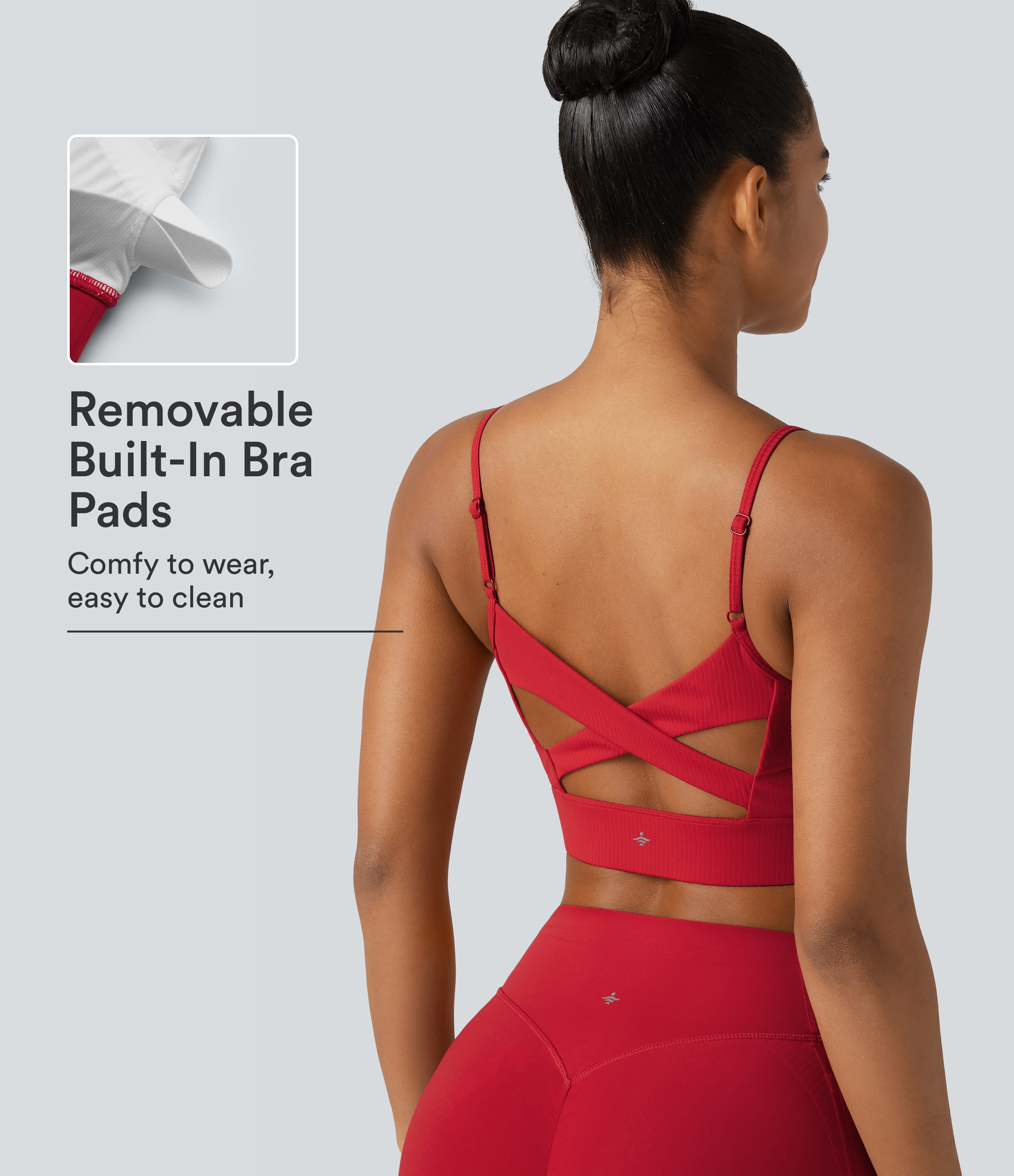 Halara UltraSculpt™ Ribbed Low Support Built-in Bra Yoga Sports Bra