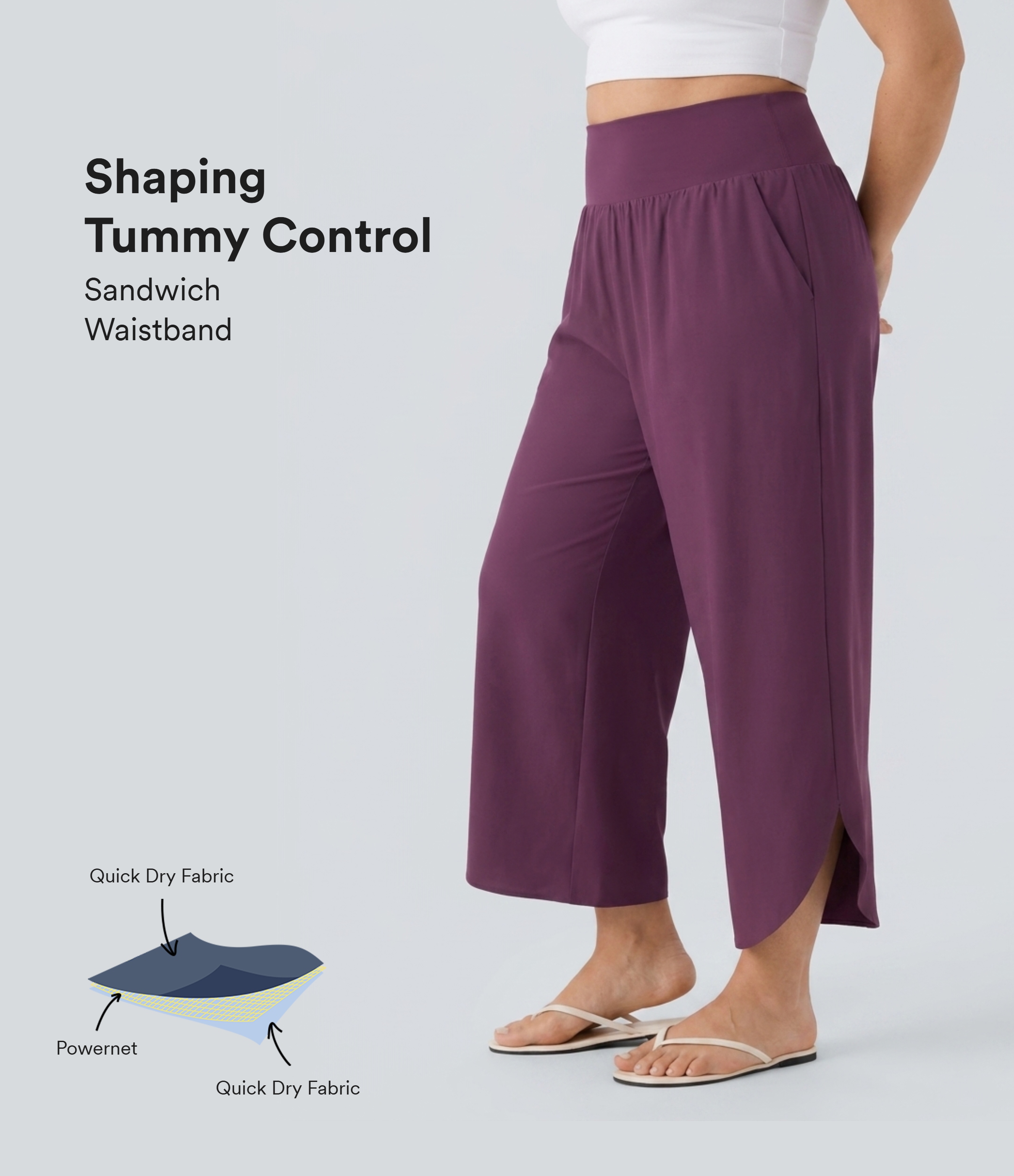 Breezeful™ - Hose mit hohem Bund, Seitentaschen und Bauchkontrolle - Plus-Size, schnelltrocknend
