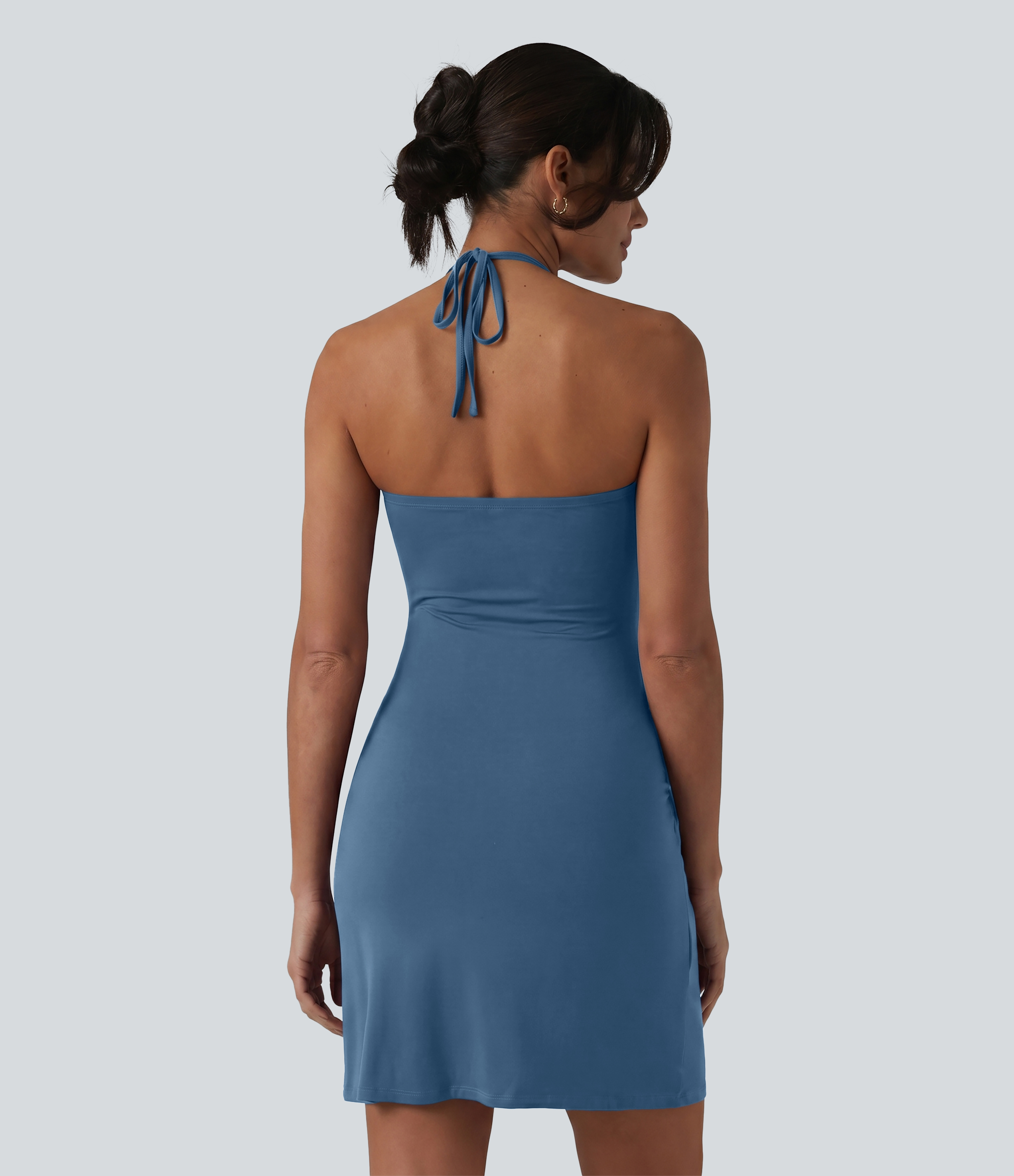 tara halter swim dress Halara Tie Back Mini Resort with Pockets Casual dress - Stellar MICA
