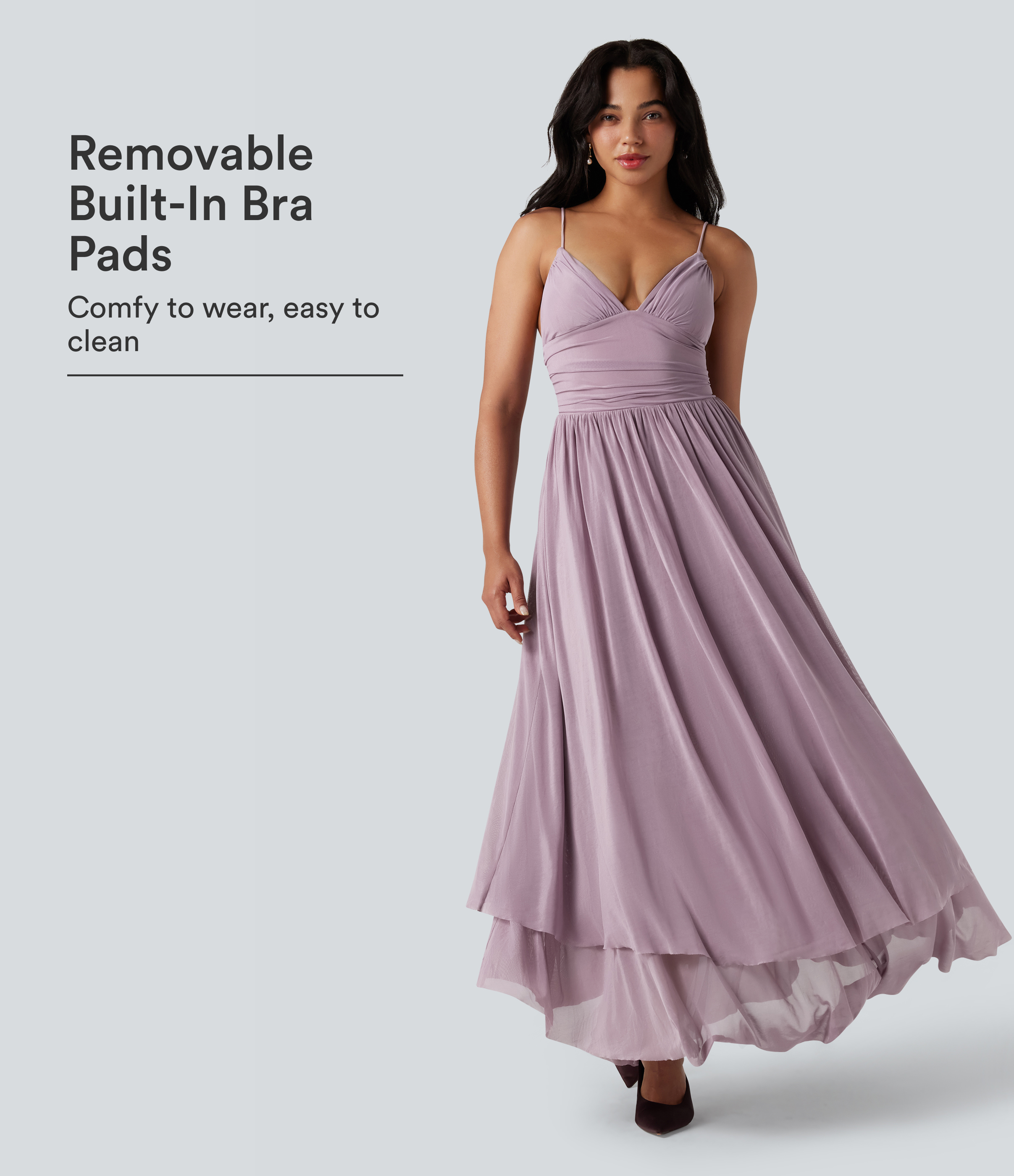 Robe maxi superposée en mesh à lacets