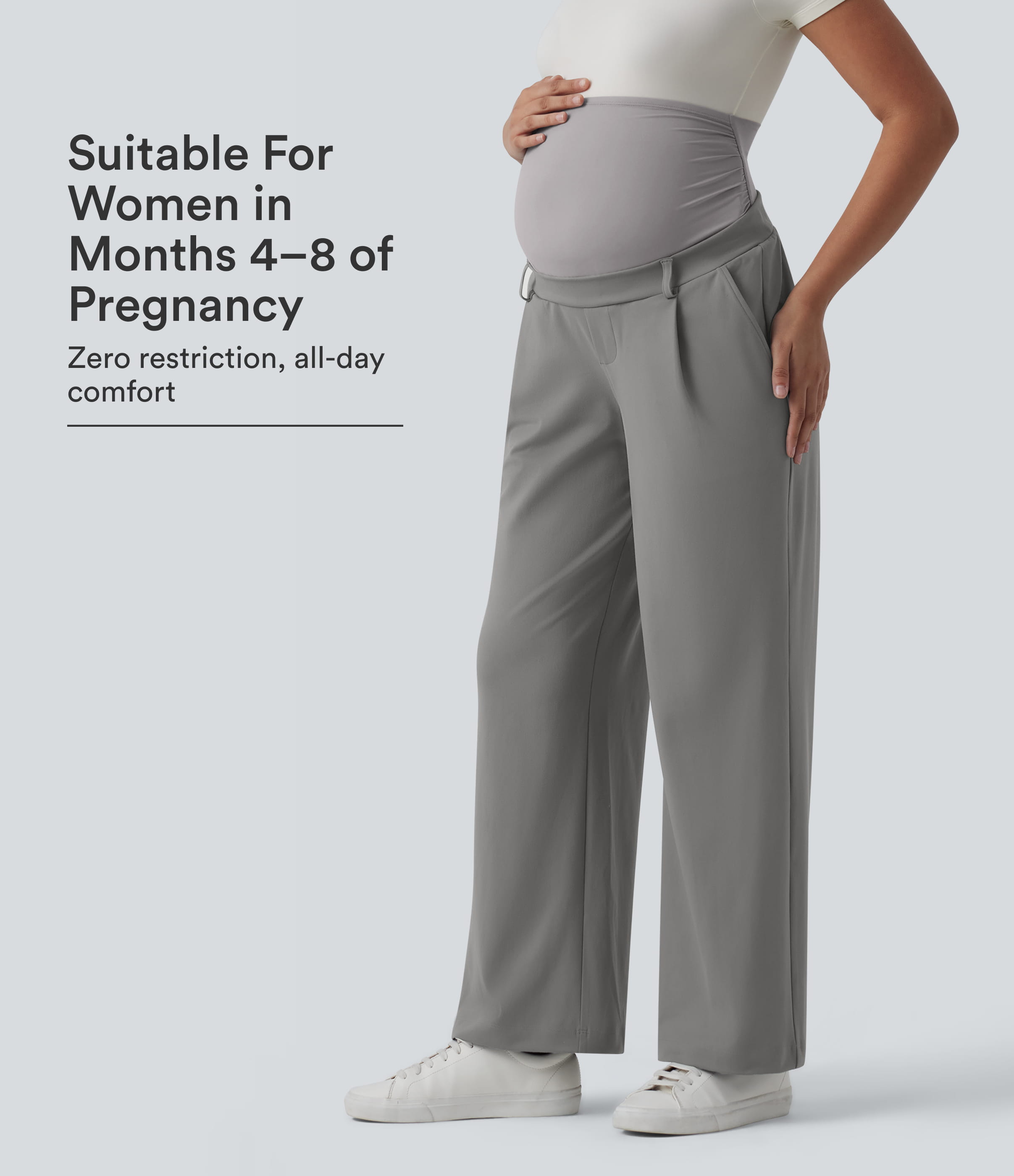 Halara Flex™ DayStretch Super High Waisted Straight Leg Work Maternity Pants with Pockets