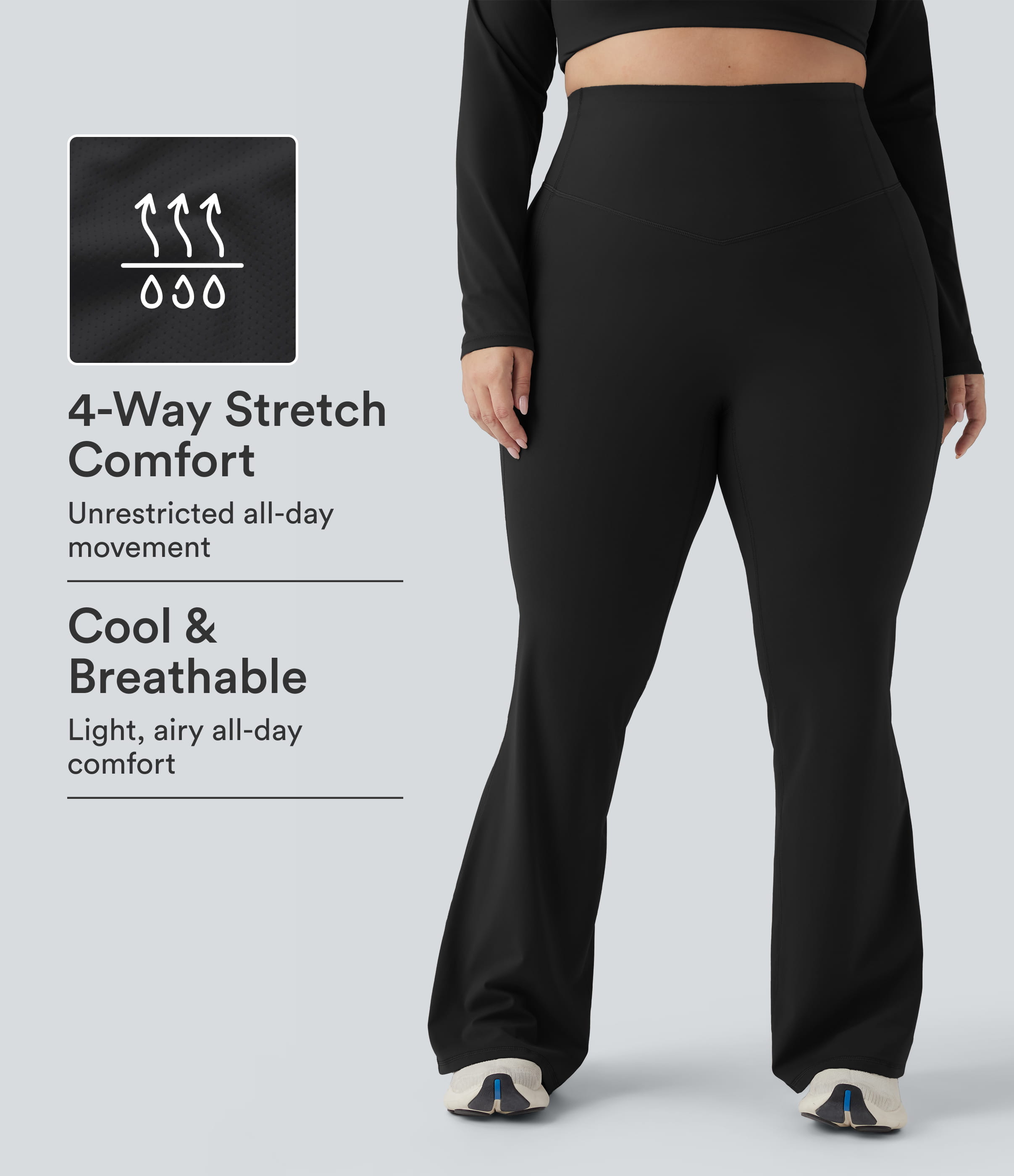 Halara UltraSculpt™ High Waisted Tummy Control Shaping Yoga Flare Plus Size Leggings