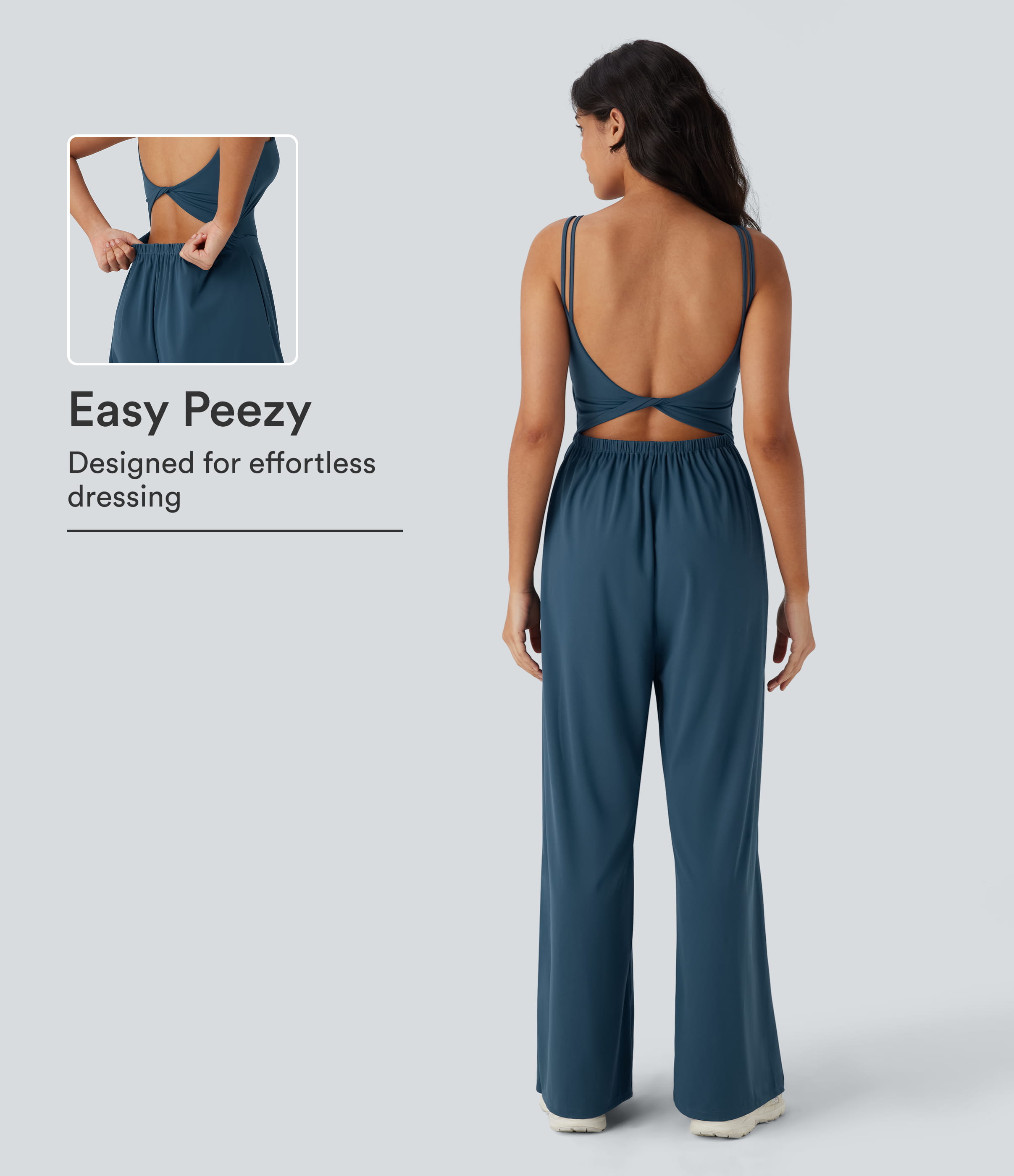 SoftlyZero™ Airy Double Straps Pocket Cool Touch Yoga Jumpsuit-Easy Peezy Edition