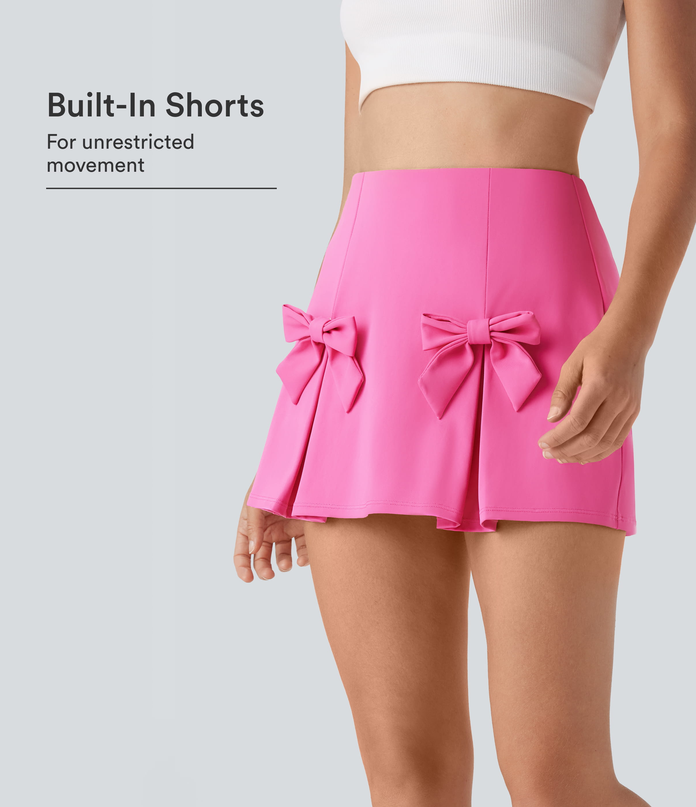 SoftlyZero™ QuickDry High Waisted Tummy Control Removable Bow Casual Skirt with Built-in Shapewear Shorts