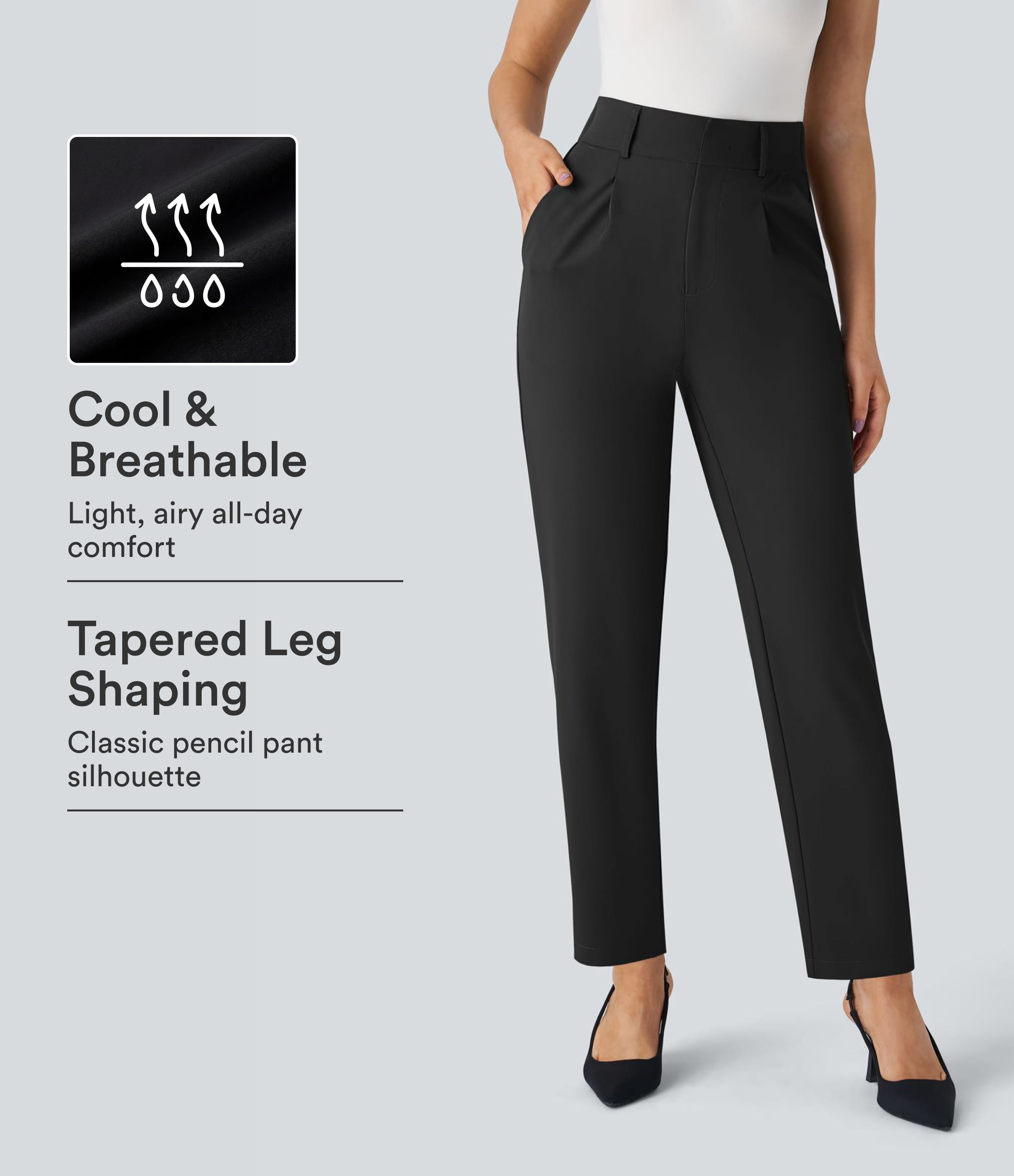 Halara Flex™ High Waisted Pocket Solid Work Tapered Pants