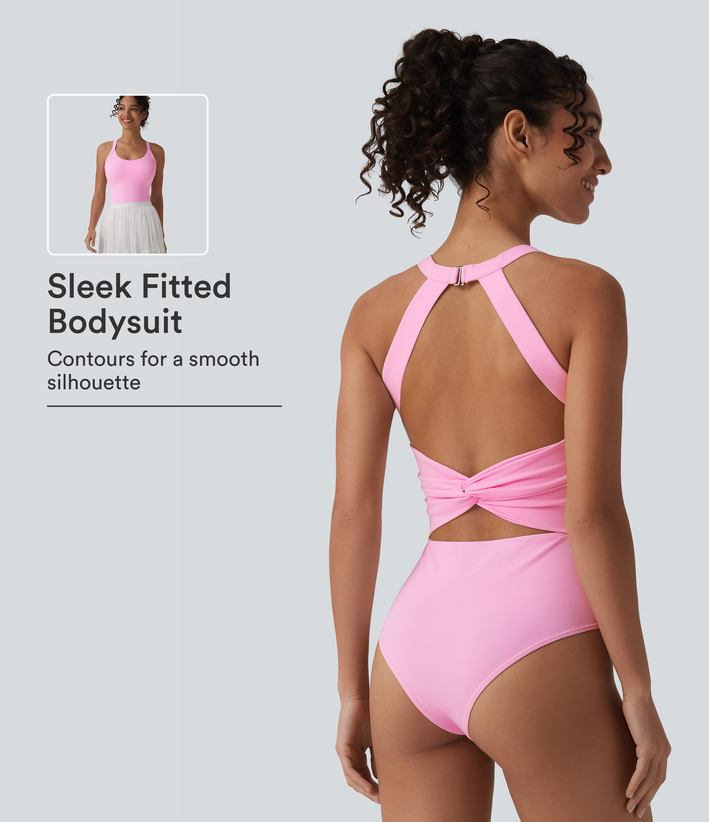 SoftlyZero™ Airy Twisted Backless Adjustable Buckle U-Neck Sleeveless Built-in Bra Cool Touch Casual Bodysuit