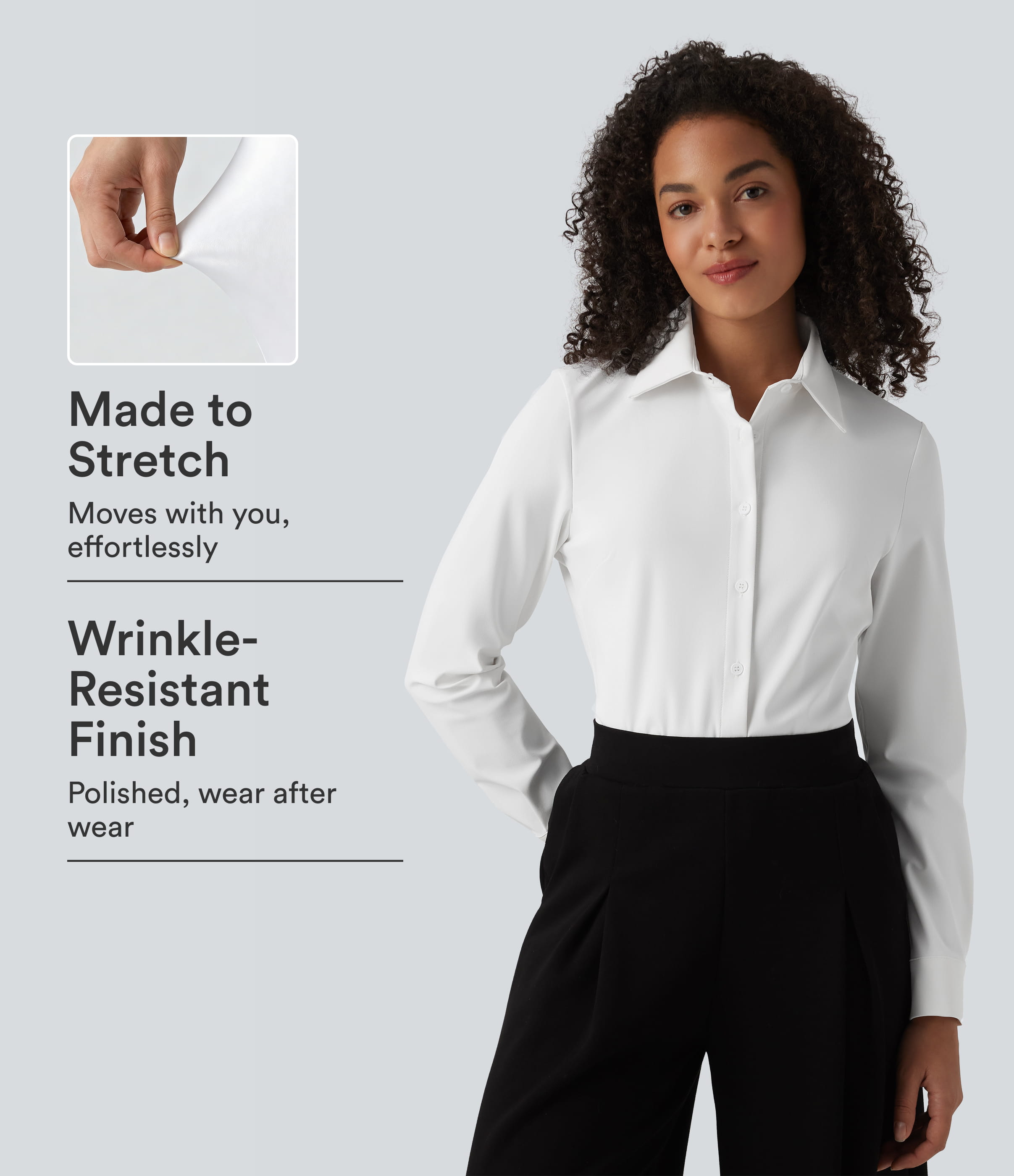 Collar Long Sleeve Wrinkle-resistant Quick Dry Work Shirt