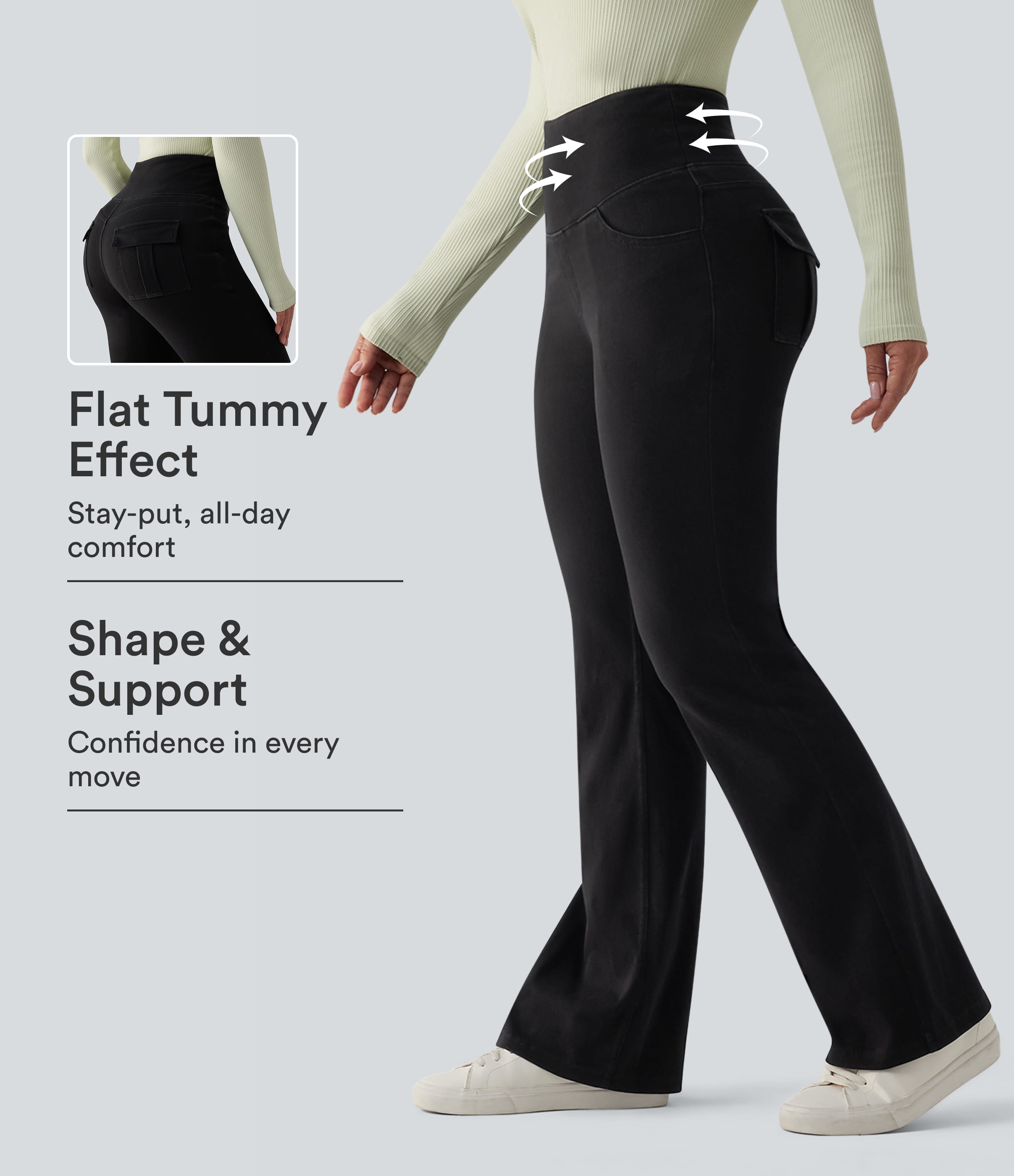 Halara Flex™ High Waisted Tummy Control Flare Casual Jeans with Pockets