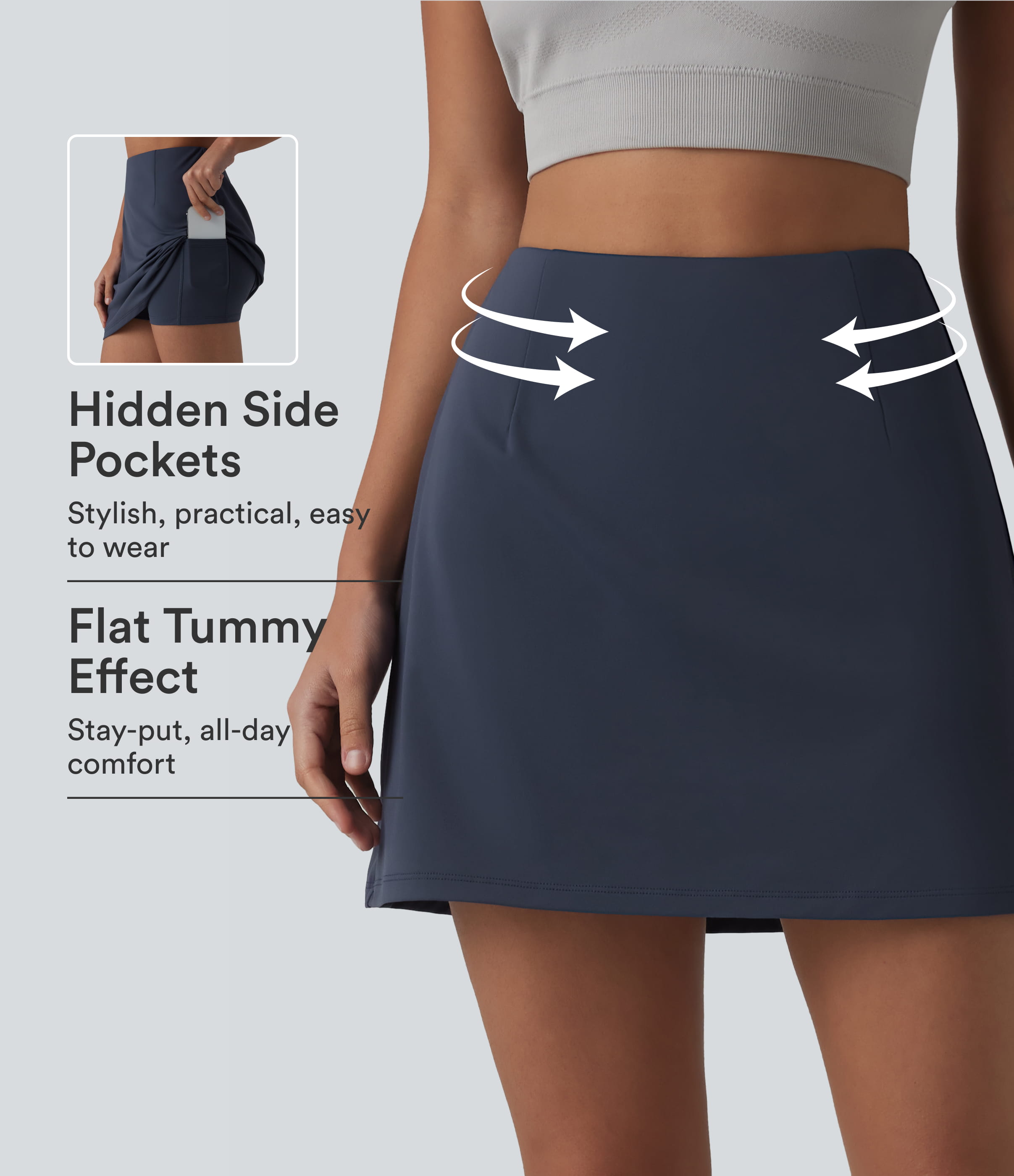 Halara UltraSculpt™ High Waisted Tummy Control 2-in-1 Mini Workout Skirt with Pockets