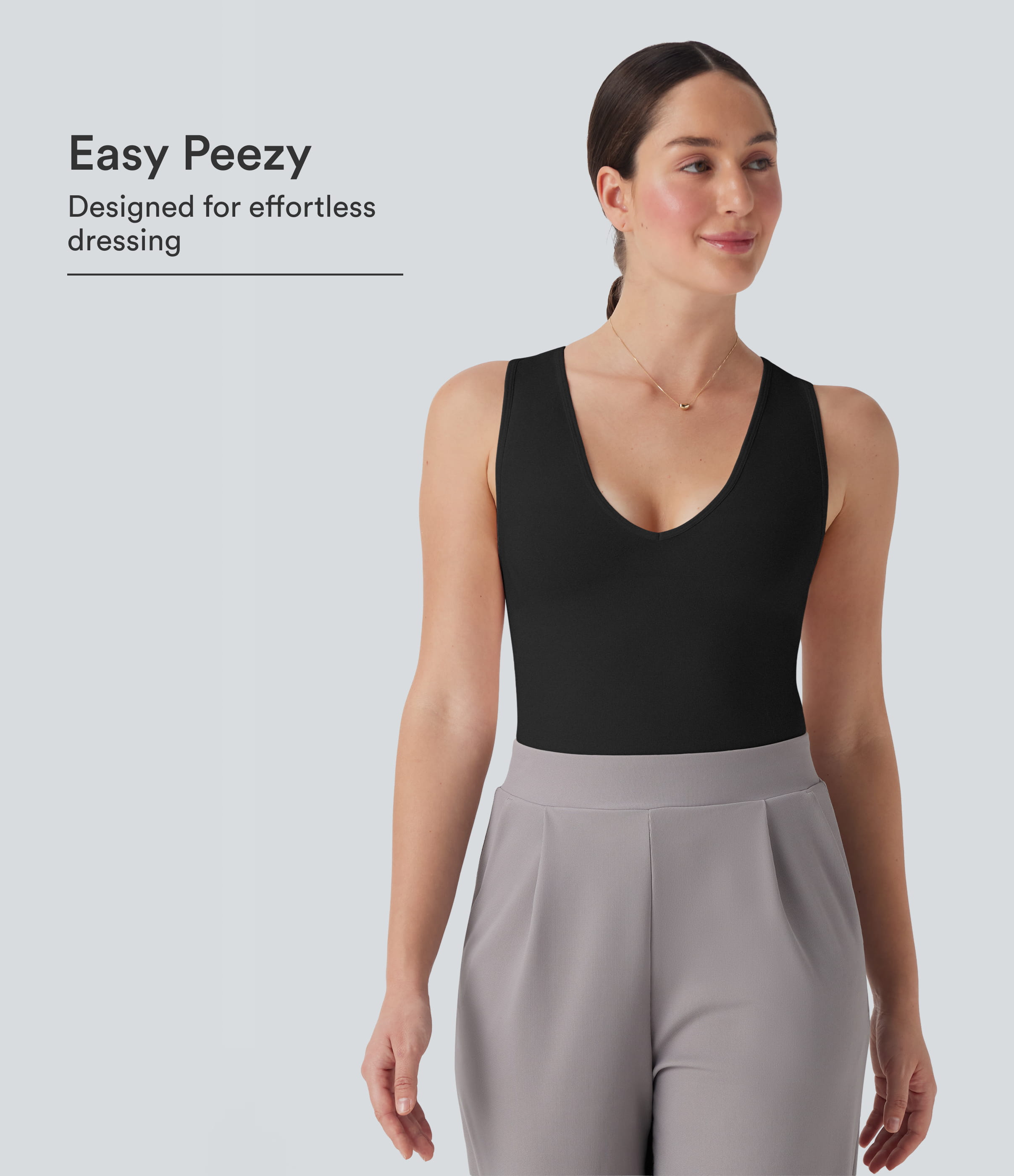 OneForm Seamless Flow V Neck Sleeveless Work Shapewear Bodysuit-Easy Peezy Edition