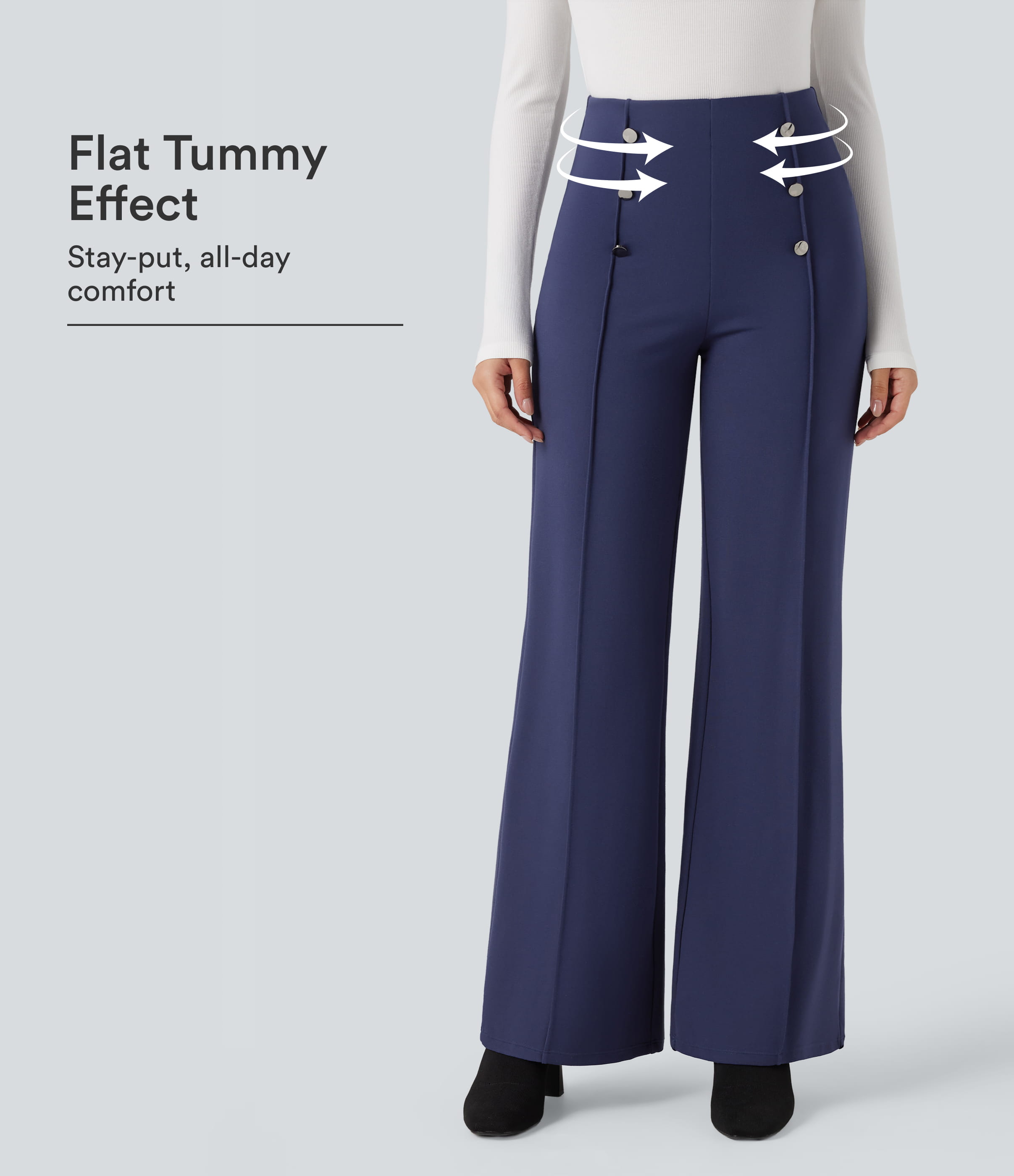 Halara Flex™ High Waisted Tummy Control Wide Leg Work Pants