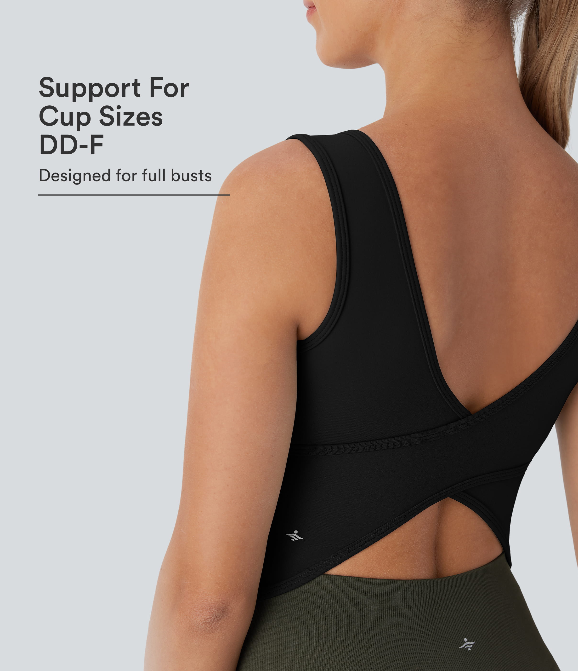 U Neck Crossover Dance Tank Top DD-F Cups