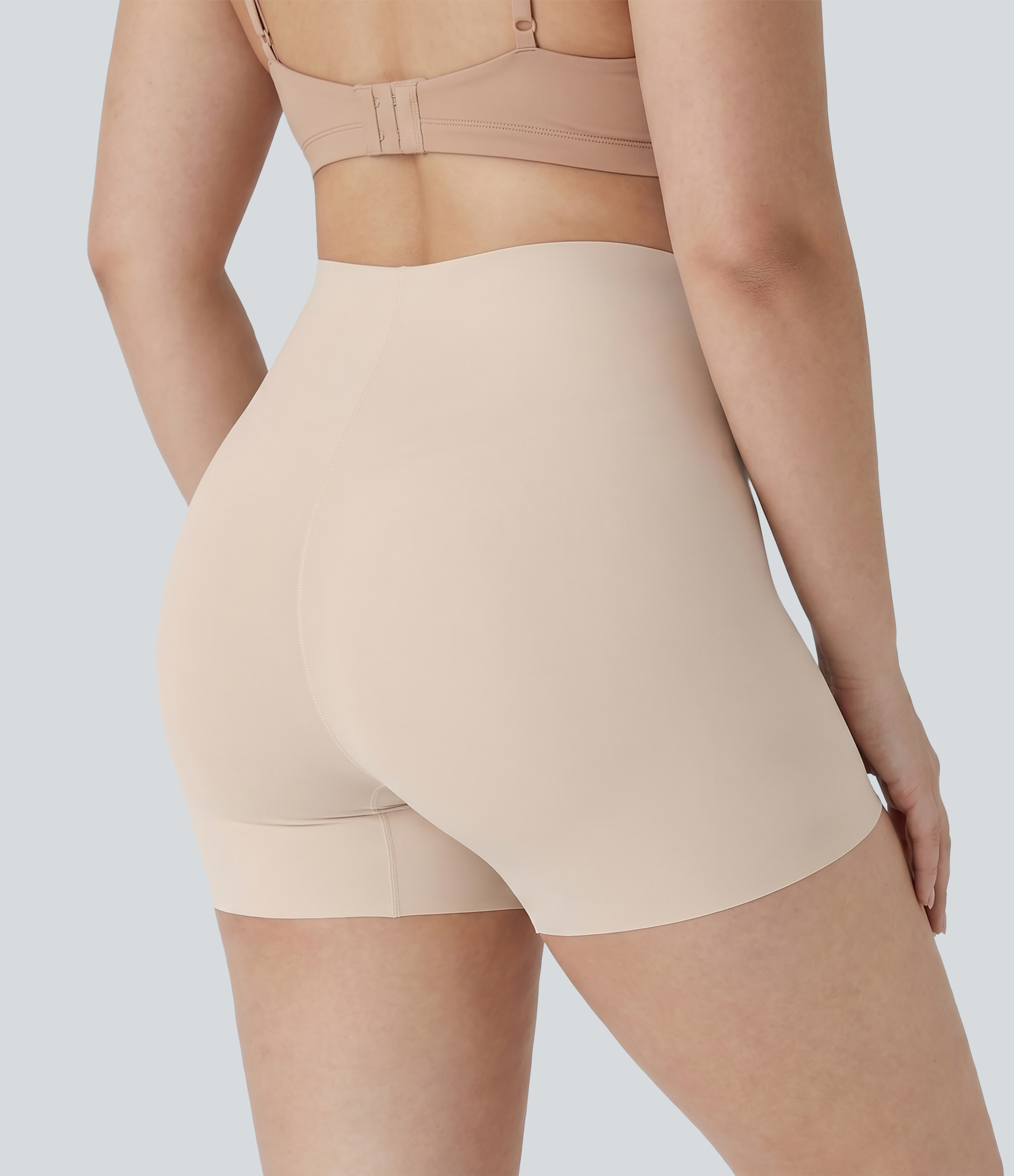 Hochelastische Lounge-Boy-Shorts mit hohem Bund - Plus-Size