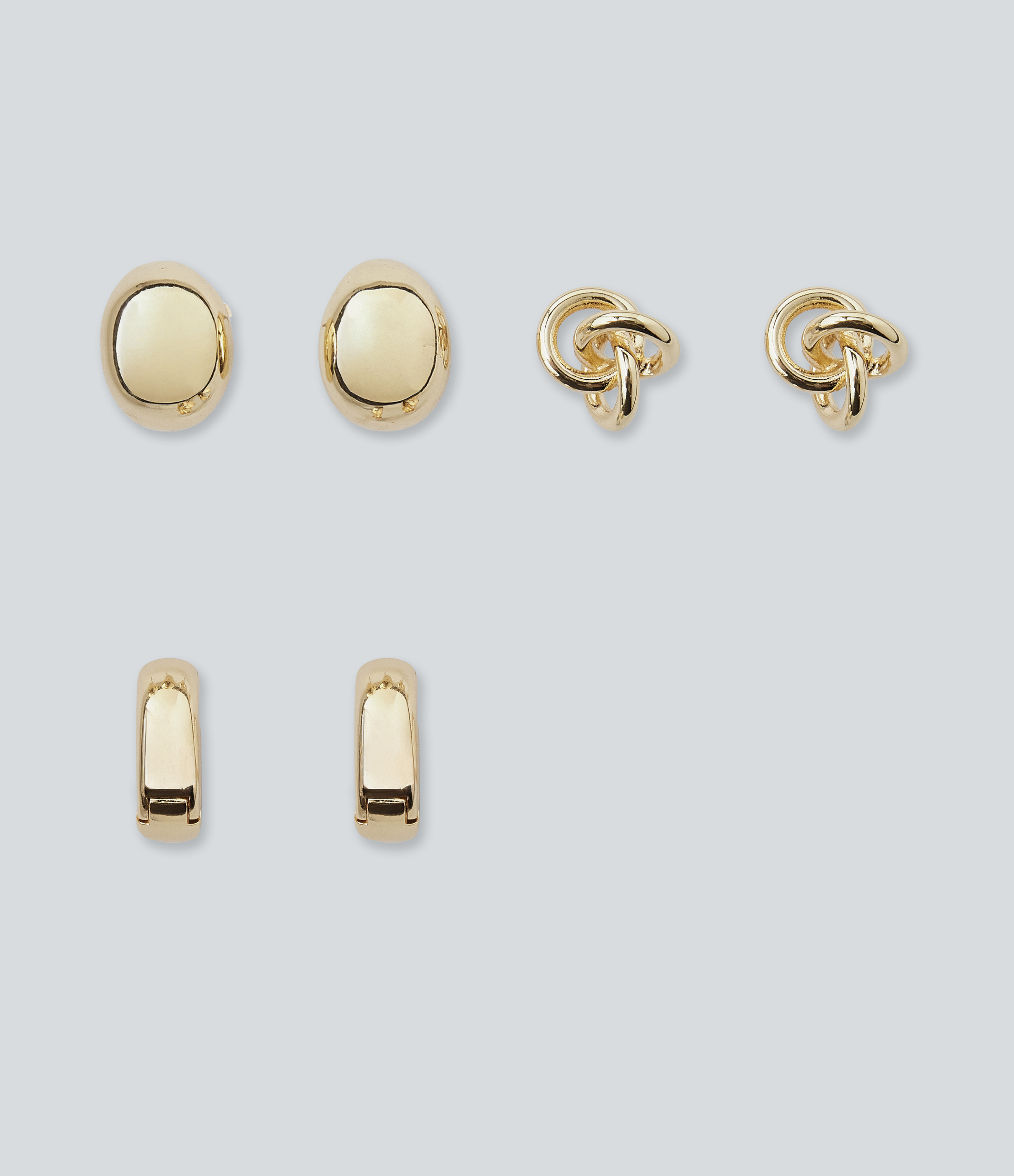 Gold 3 Pairs Earrings Set / 2