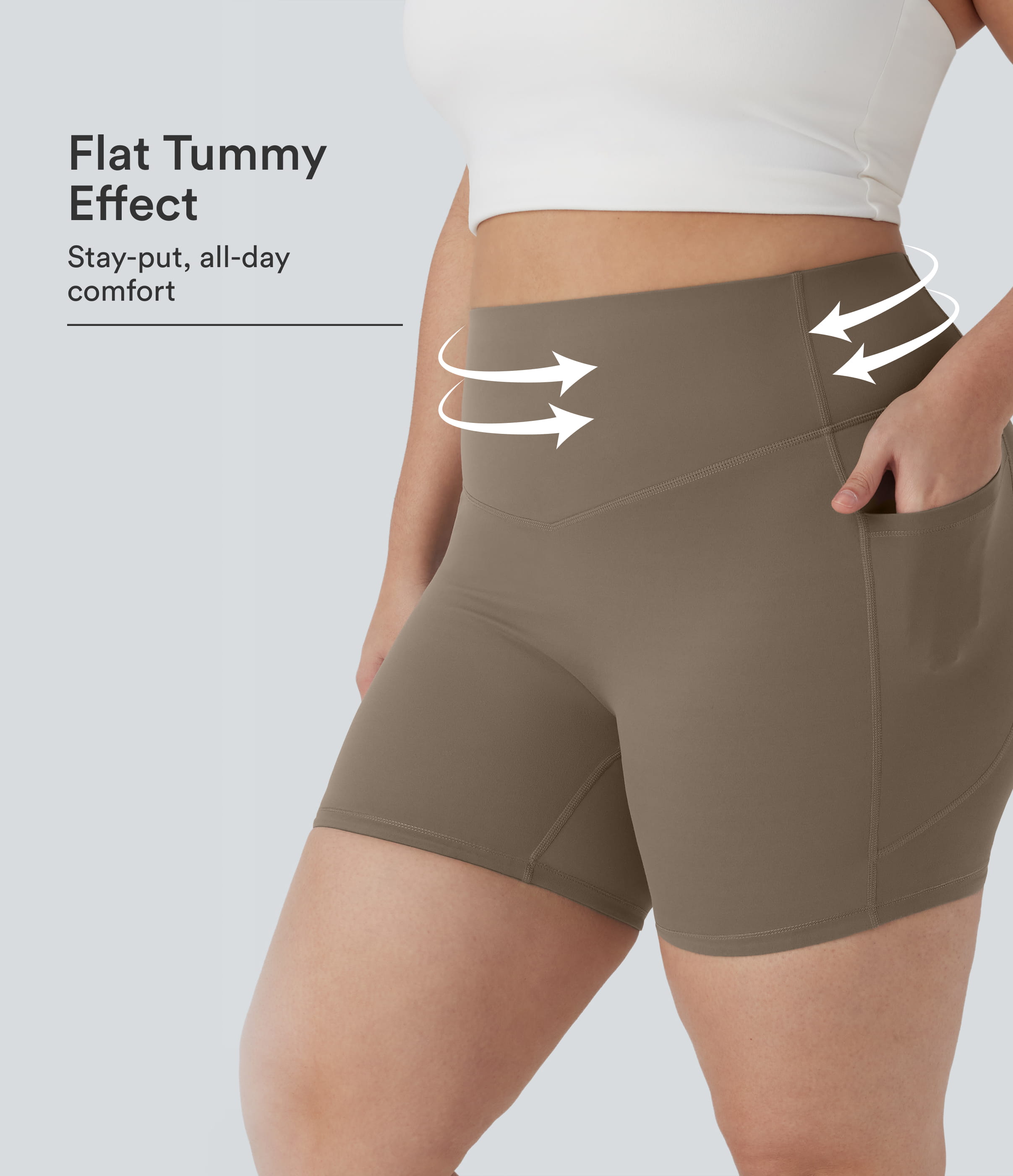 Plus Size Halara UltraSculpt™ High Waisted Tummy Control Shaping Training Biker Shorts 5'' with Pockets