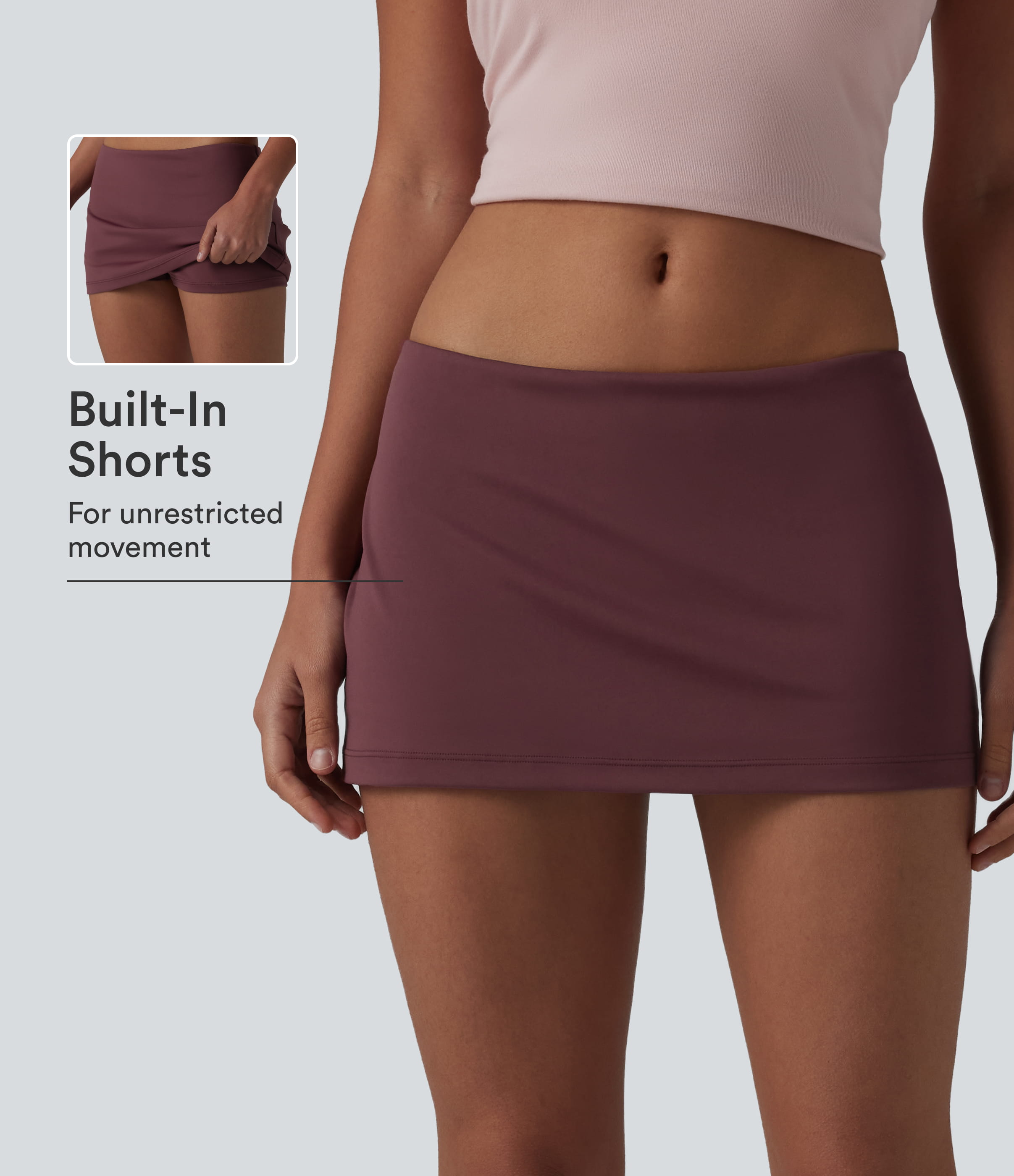 DayStretch Low Rise 2-in-1 Micro Bodycon Casual Skirt