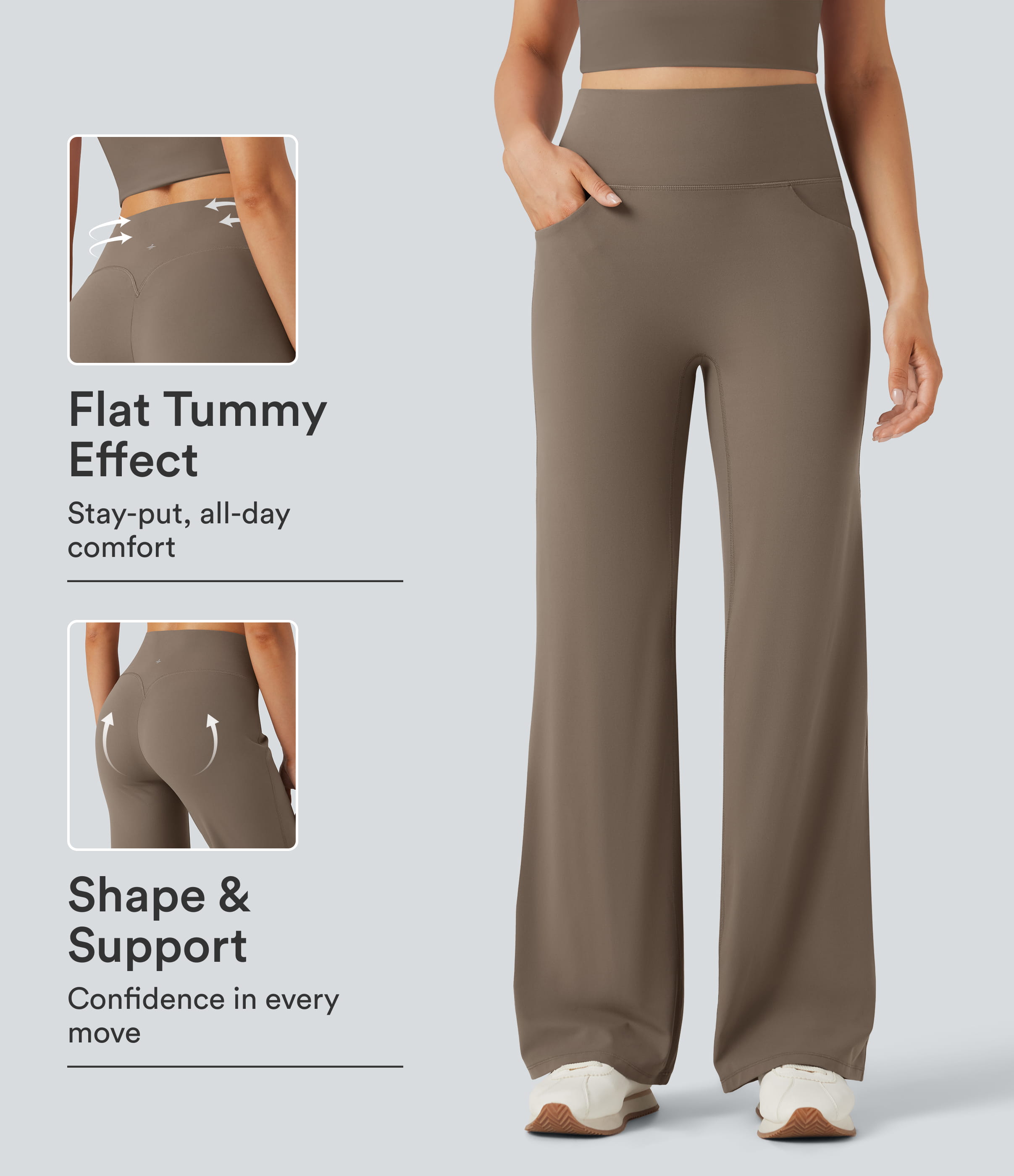 Halara UltraSculpt™ High Waisted Tummy Control Straight Leg Yoga Pants with Pockets