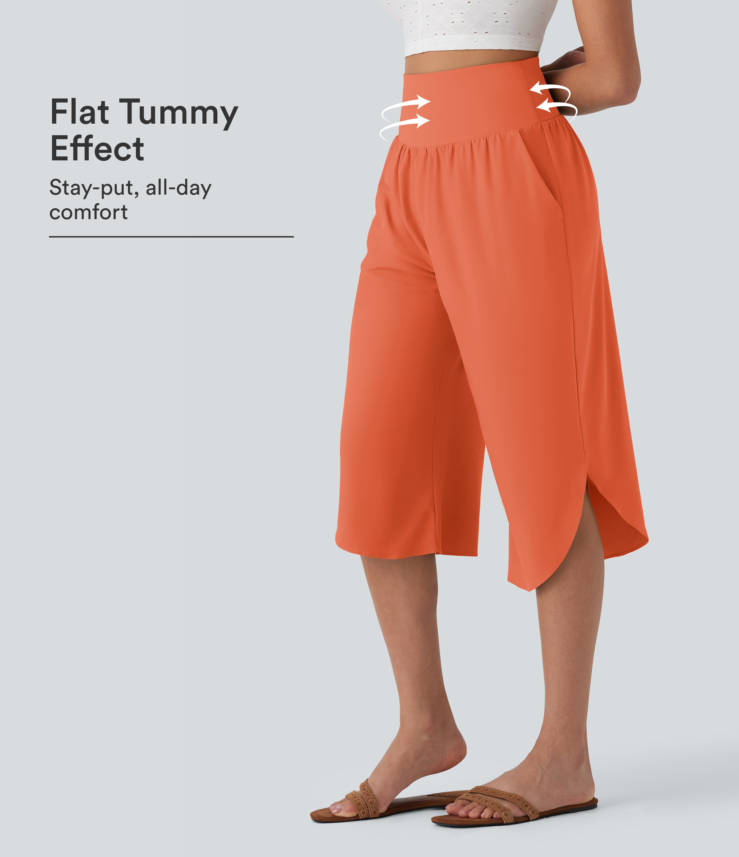 Pantalon Capri Breezeful™ SoCinched à taille haute avec contrôle du ventre, ourlet séchage rapide et poches