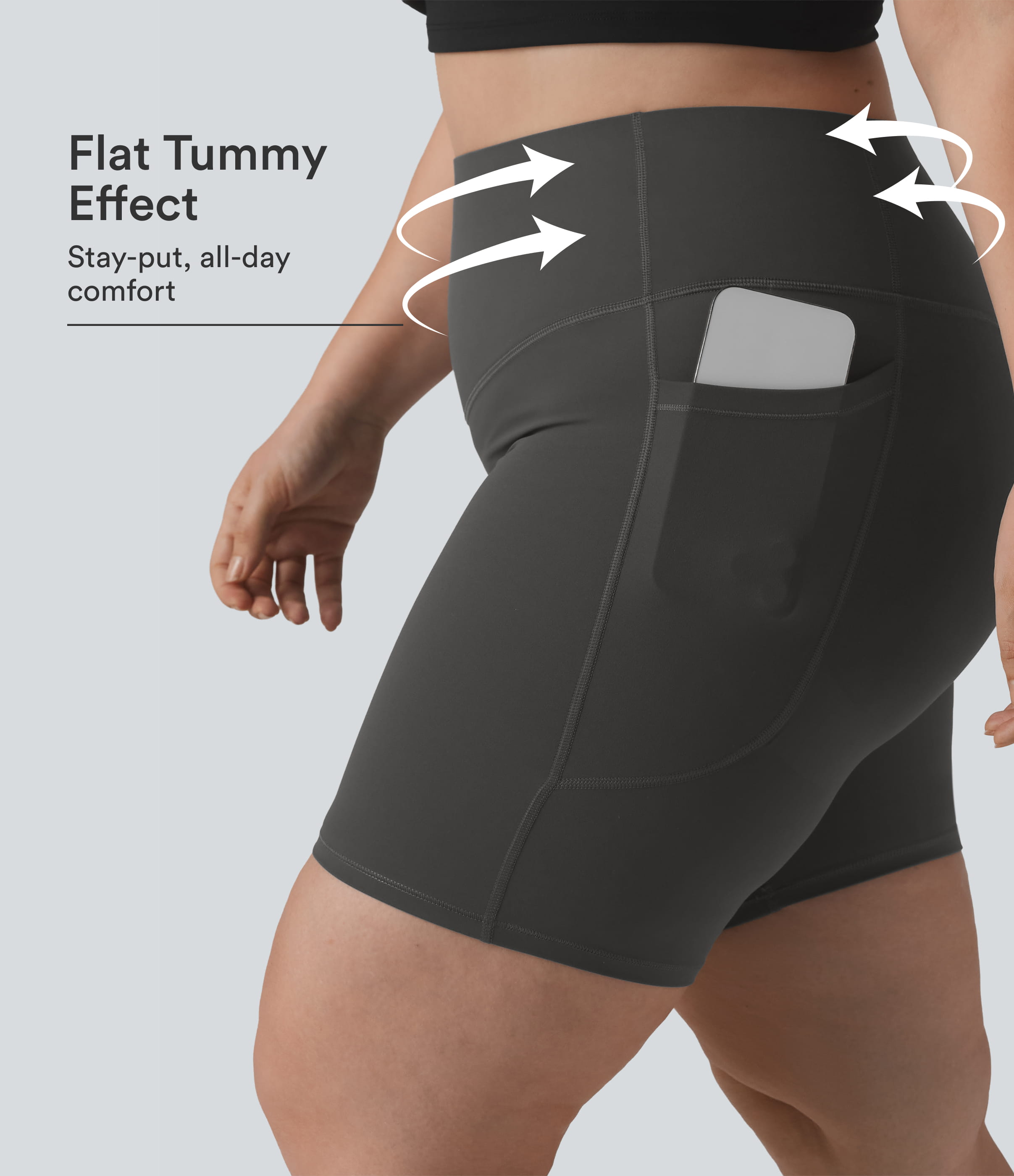 Halara UltraSculpt™ High Waisted Butt Lifting Tummy Control Shaping Training Plus Size Biker Shorts 7'' with Pockets