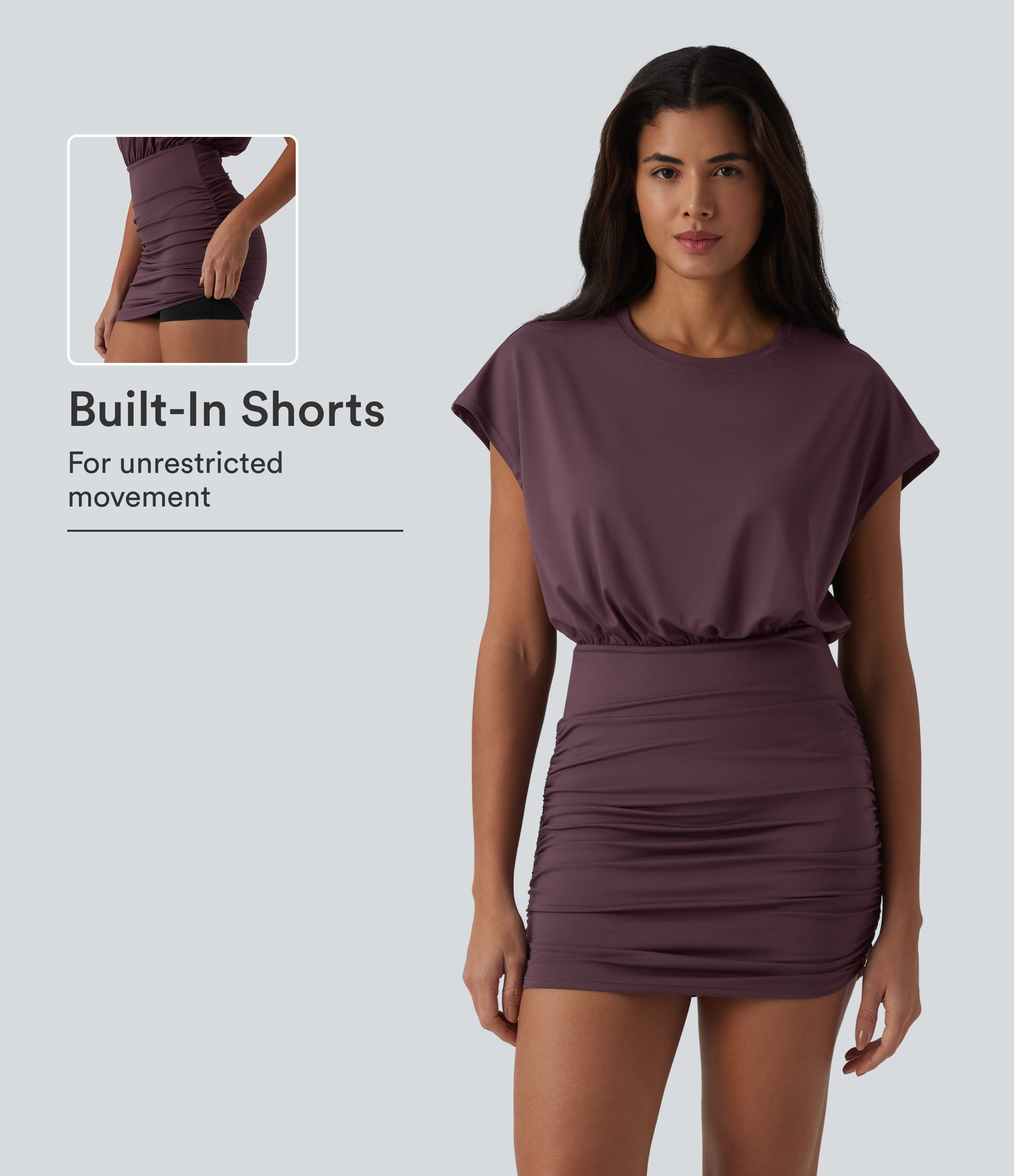 Round Neck Short Sleeve Bodycon 2-in-1 Mini Casual Dress