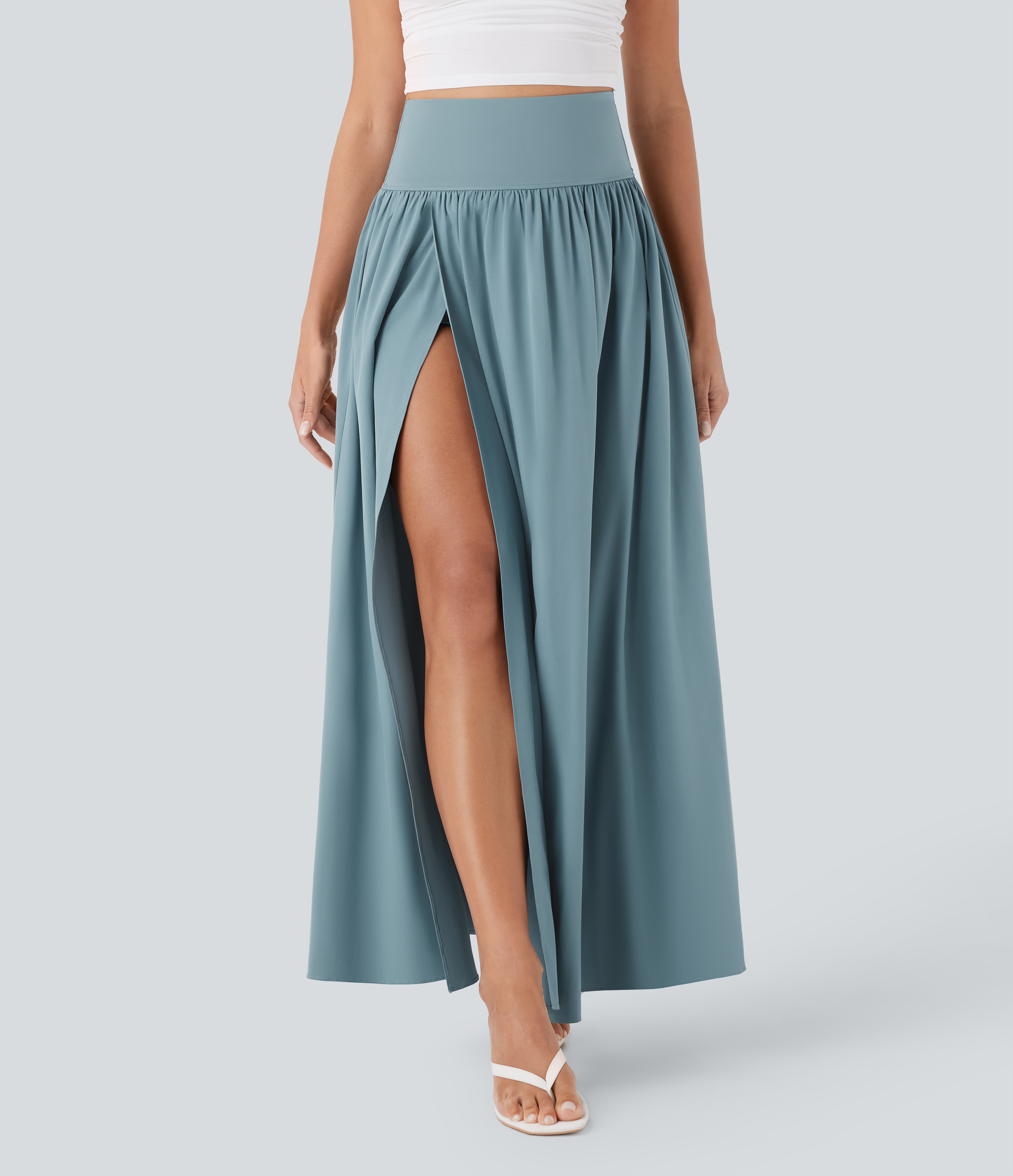 Breezeful™ High Waisted Tummy Control 2-in-1 Flowy Quick Dry Maxi Skirt
