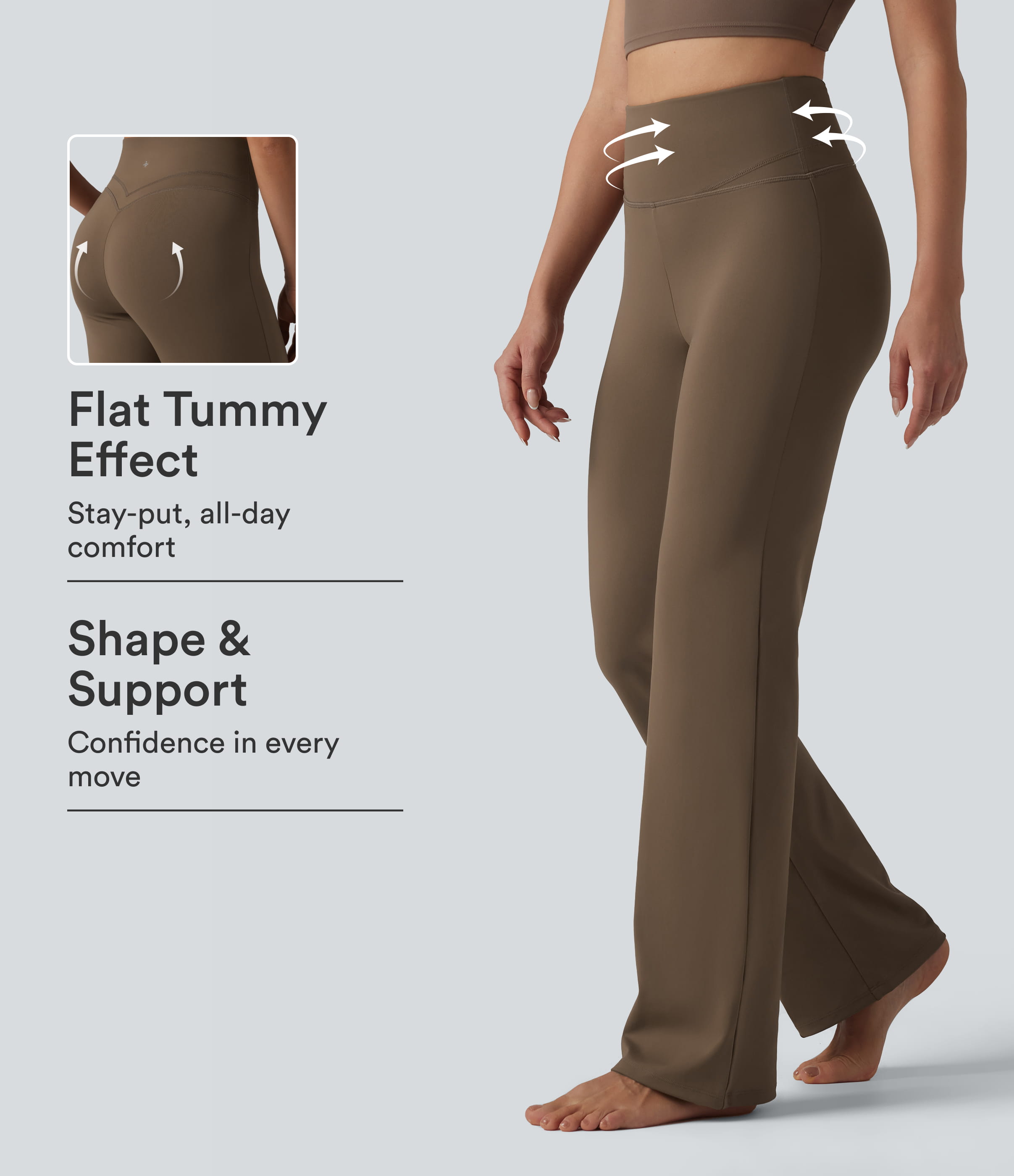 High Waisted Tummy Control Straight Leg Yoga Pants