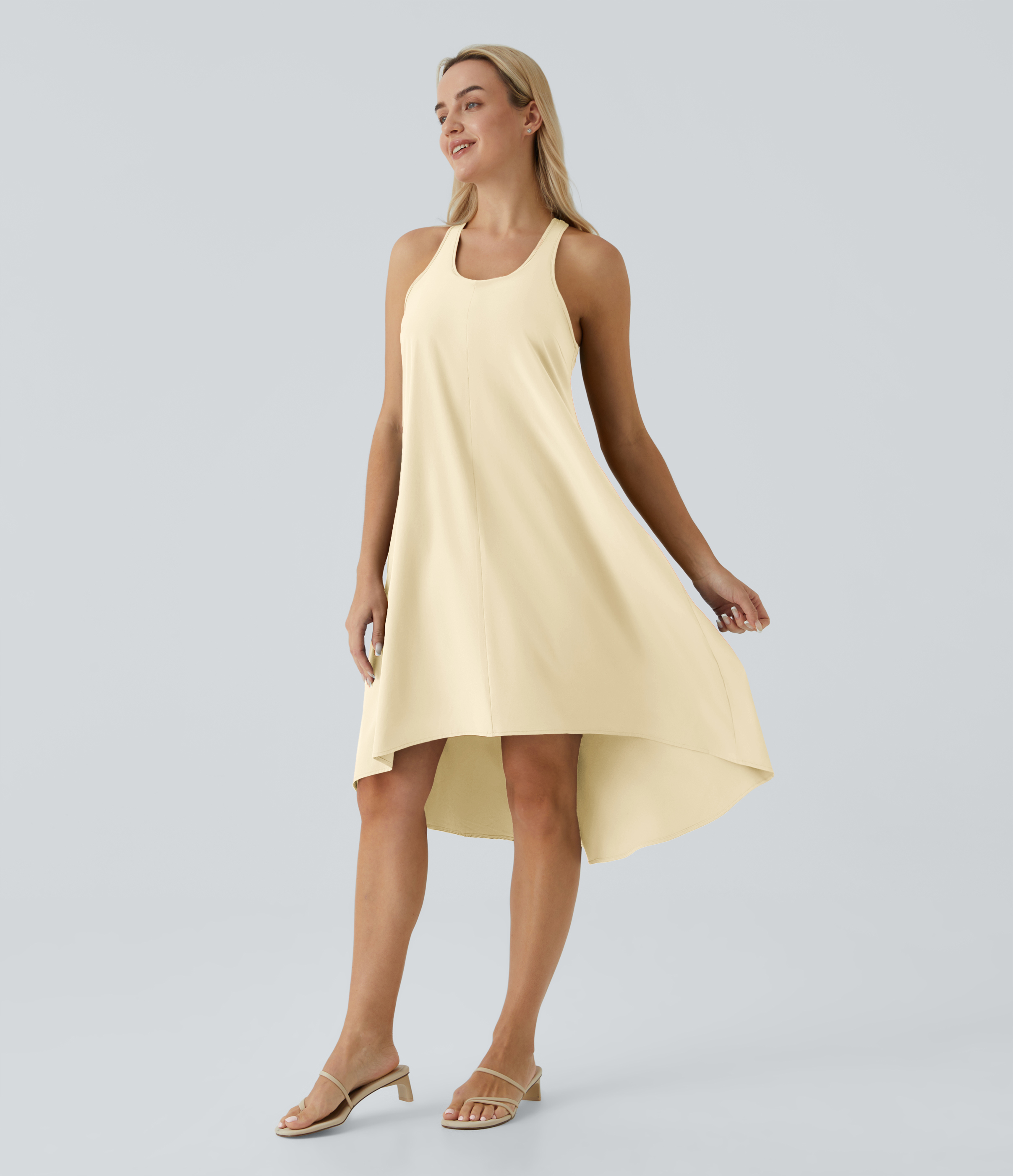 Breezeful™ RacerPocket High Low Flowy Midi Quick Dry Casual Dress