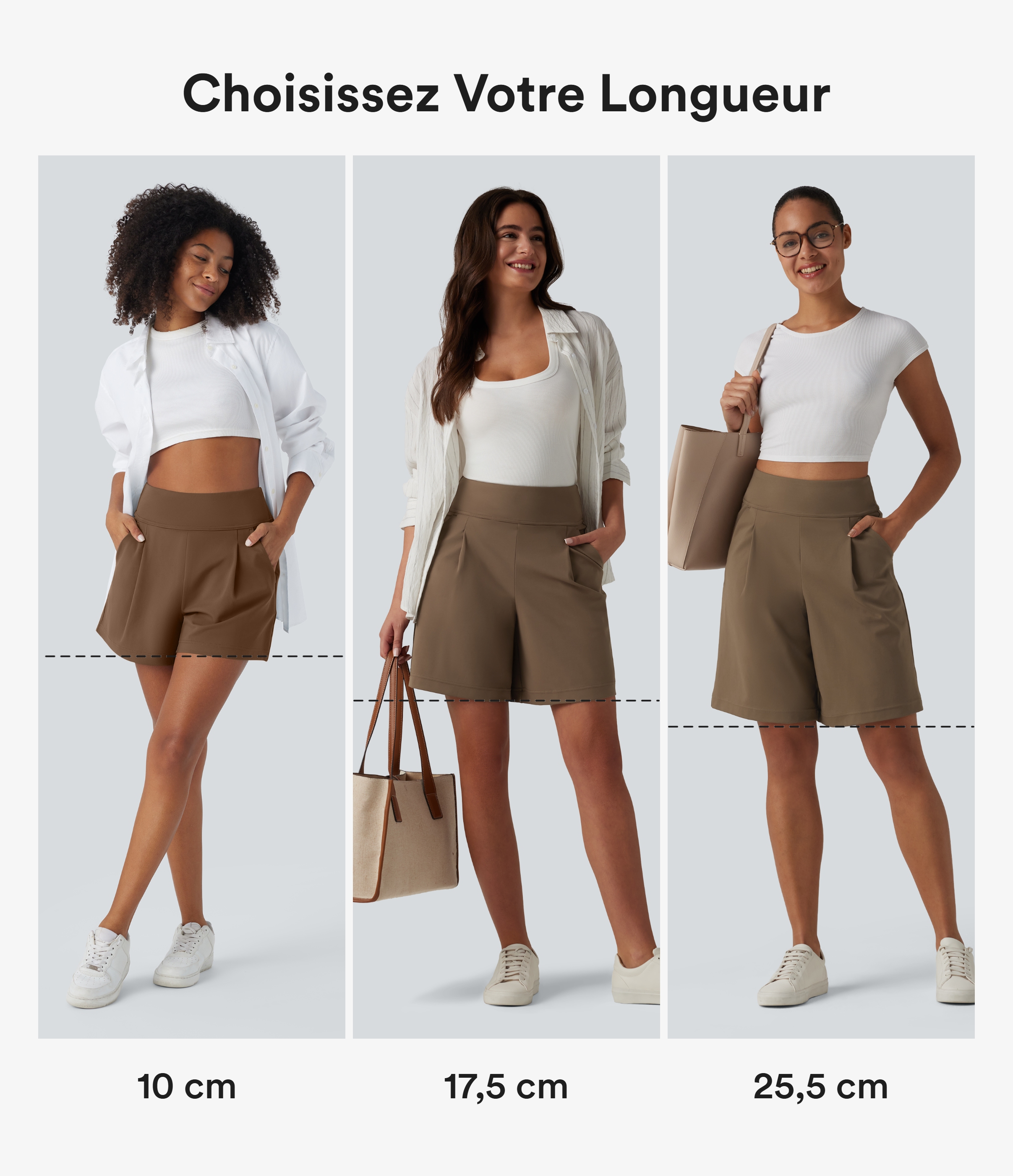 Sepia DayStretch High Waisted Work Baggy Bermuda Shorts 7'' with Pockets / 2