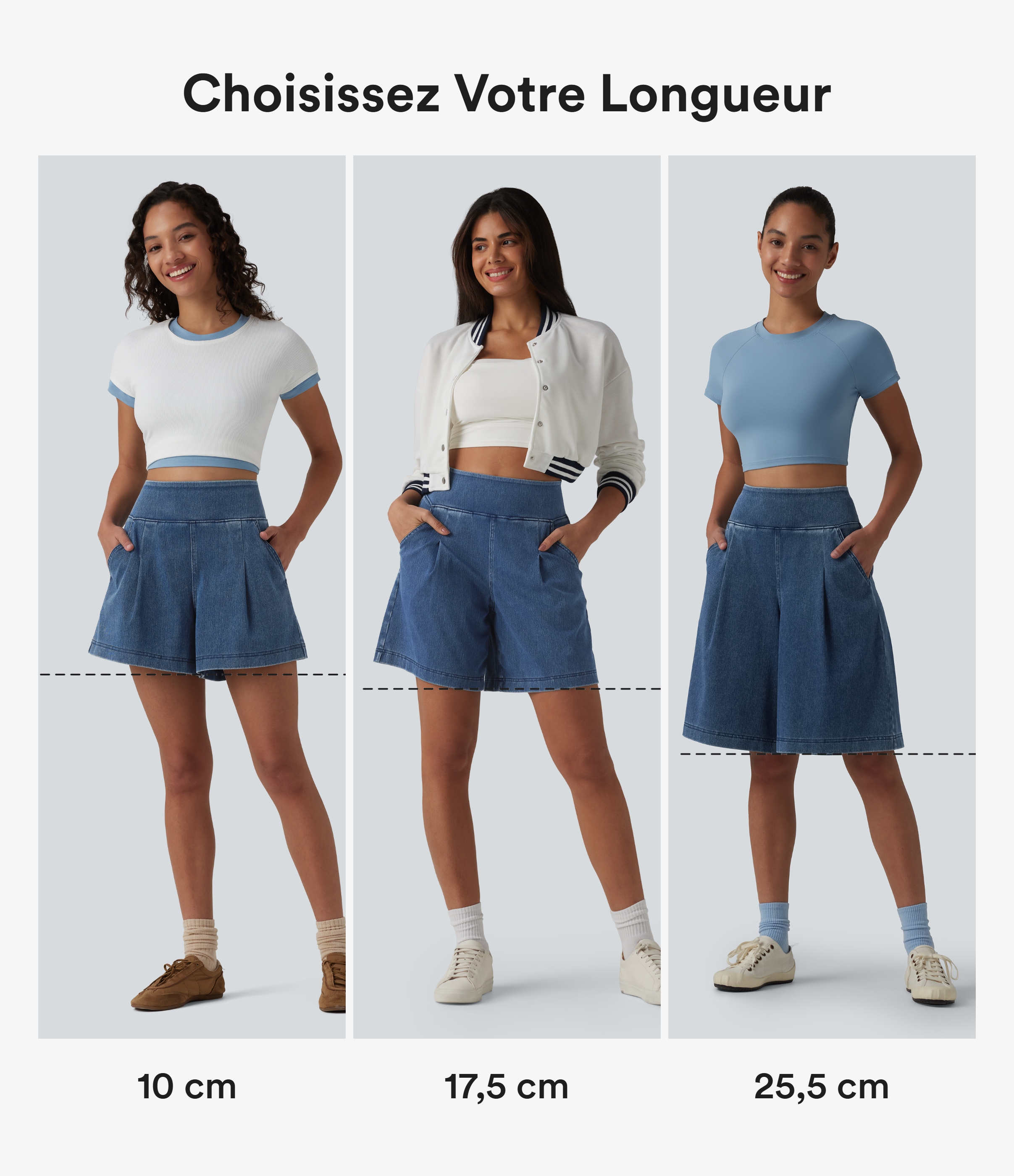 Estate Blue Denim Short en jean ample Halara Flex™ taille haute décontracté avec poches / 2