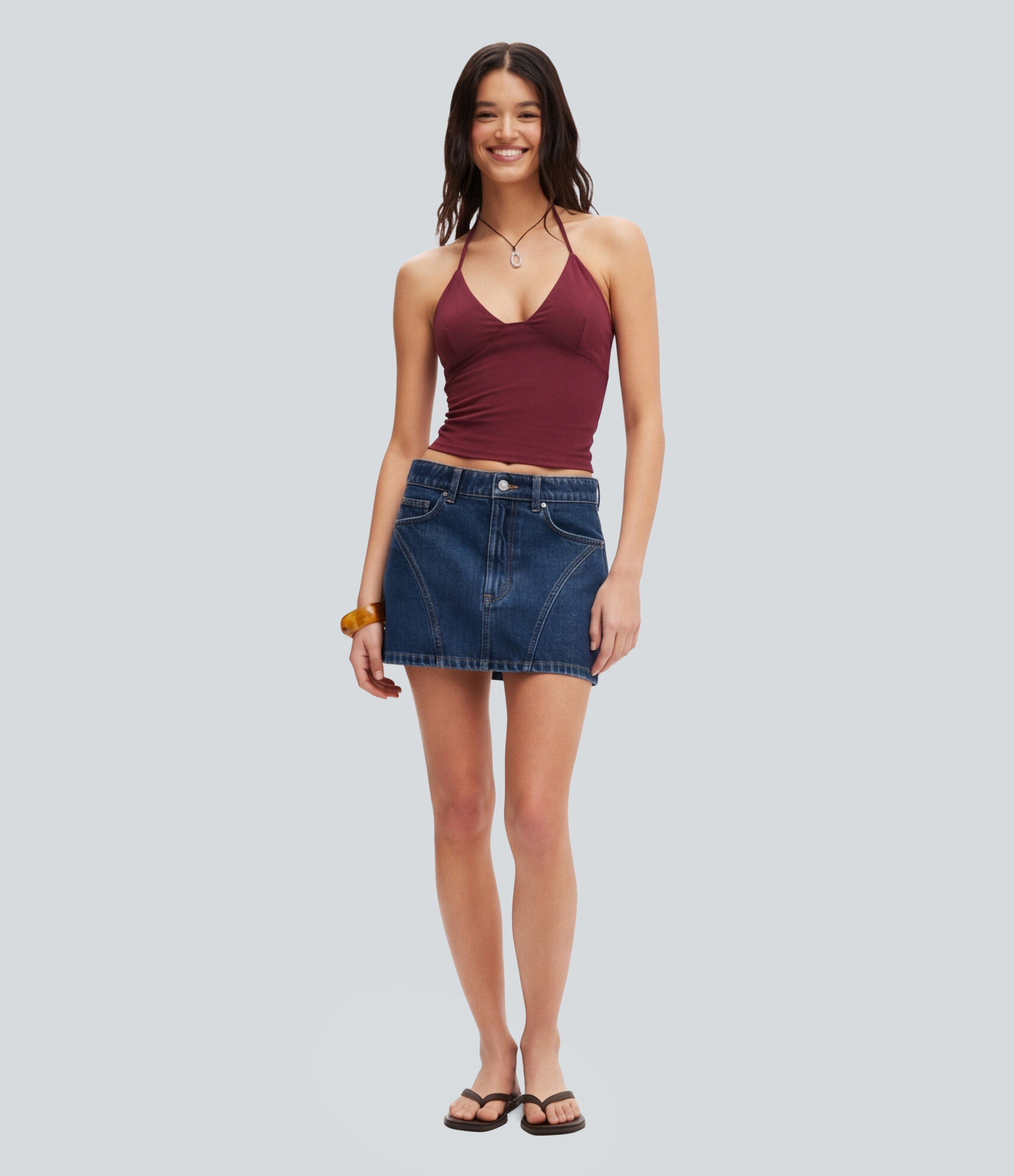 Halara Flex™ Mid Rise Denim Mini Casual Skirt with Pockets
