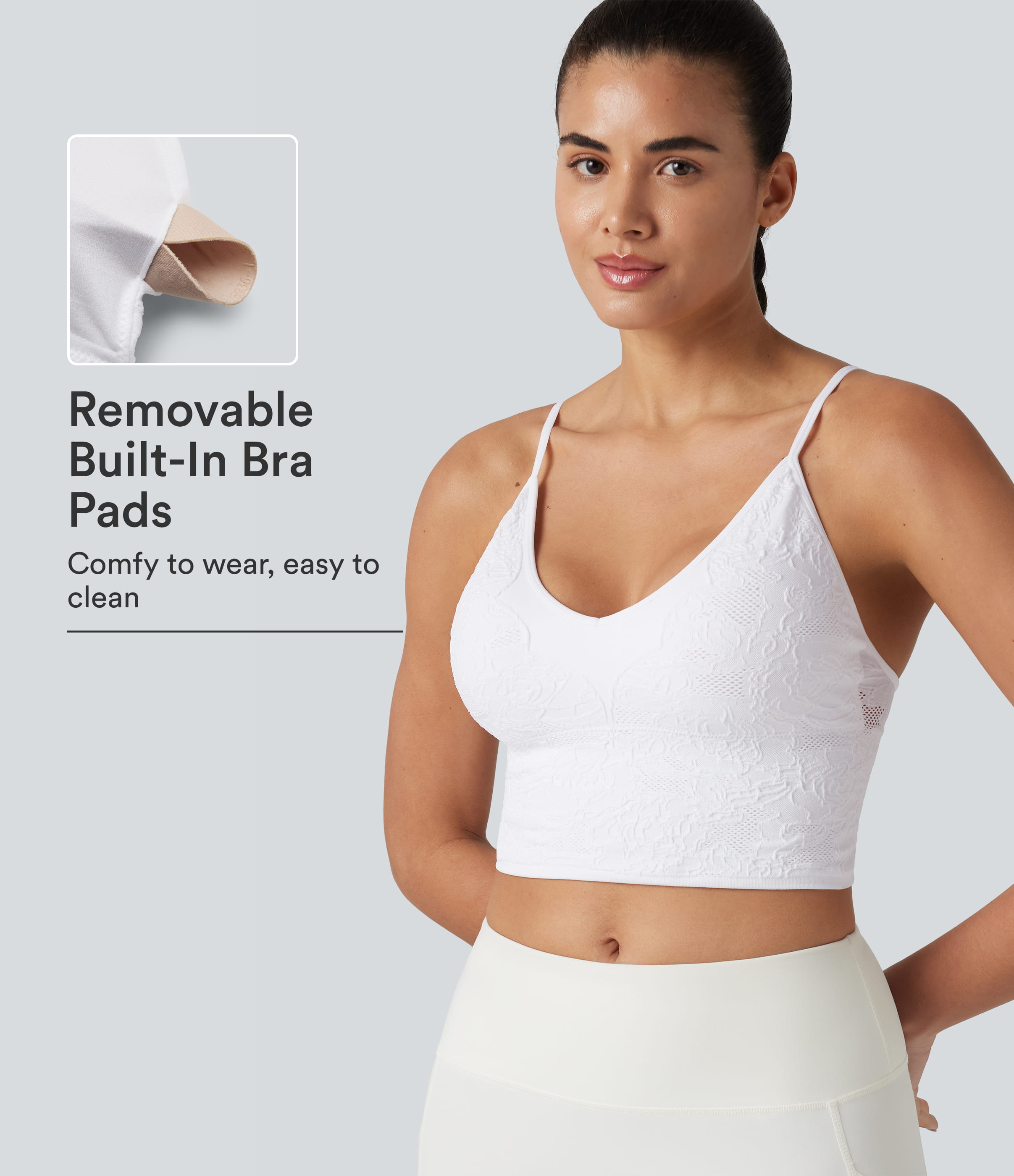 OneForm Seamless Flow Jacquard Built-in Bra Cropped Yoga Tank Top