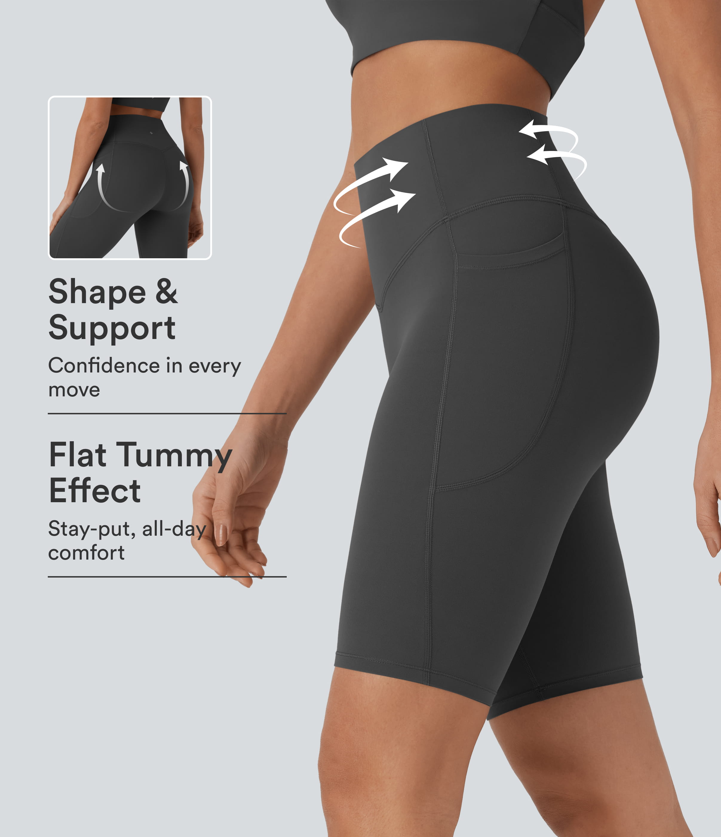 Halara UltraSculpt™ High Waisted Tummy Control Pocket Shaping Training Biker Shorts 9''