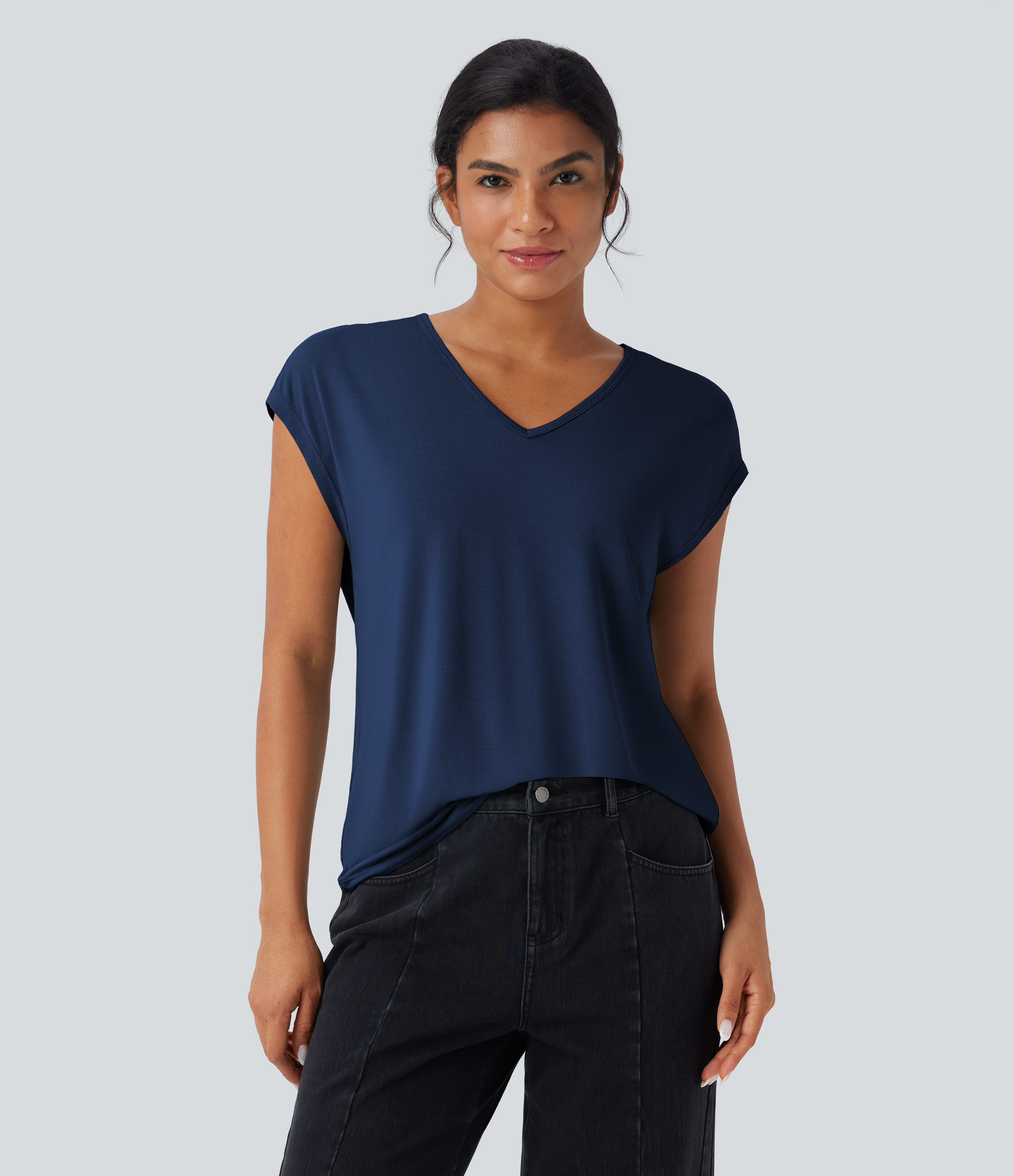 V Neck Short Sleeve Casual T-Shirt